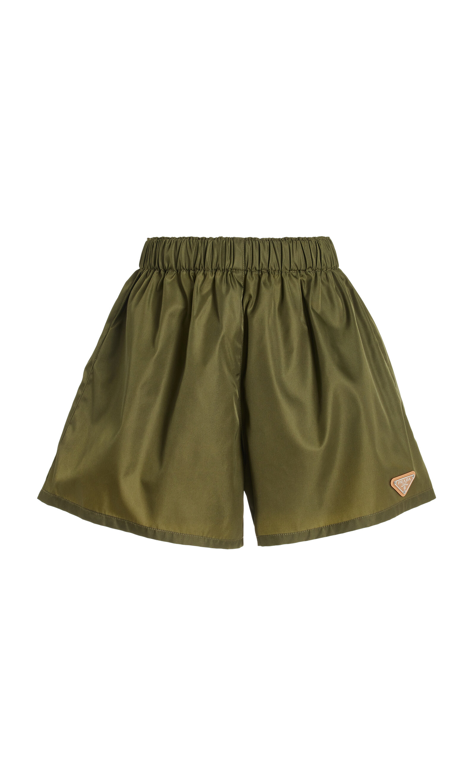 Shop Prada Re-nylon Shorts In Green