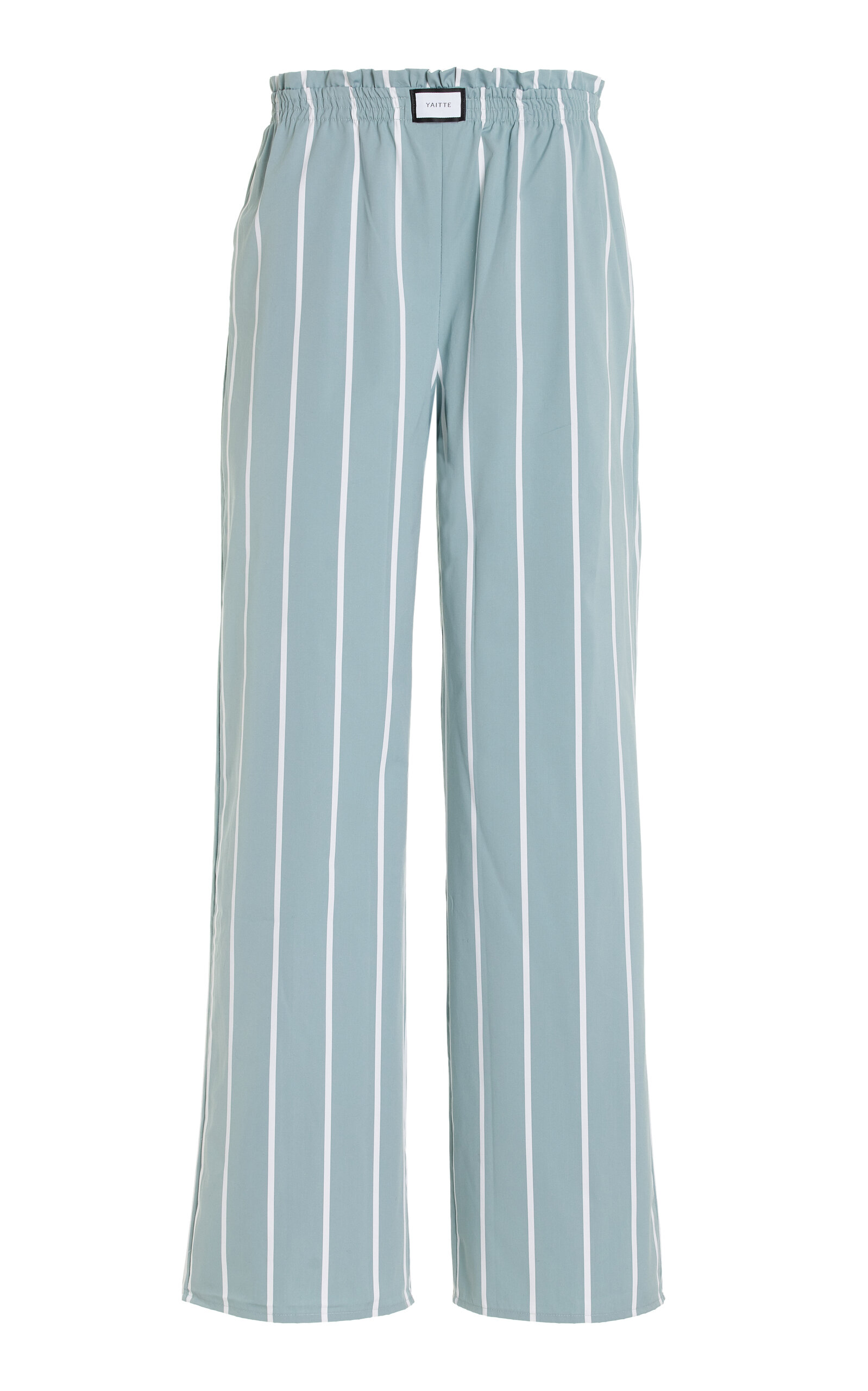 Shop Yaitte Janiero Cotton Trousers In Blue