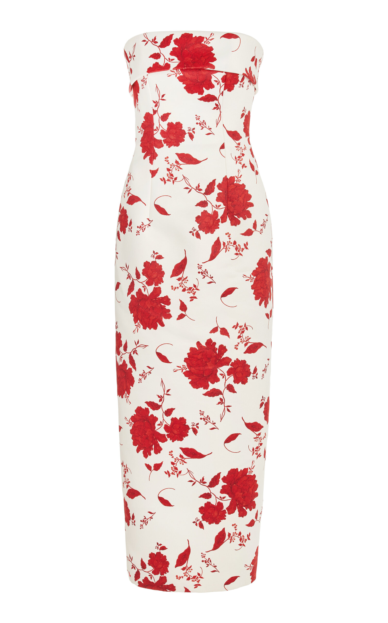 Emilia Wickstead Exclusive Keeley Strapless Midi Dress In Red