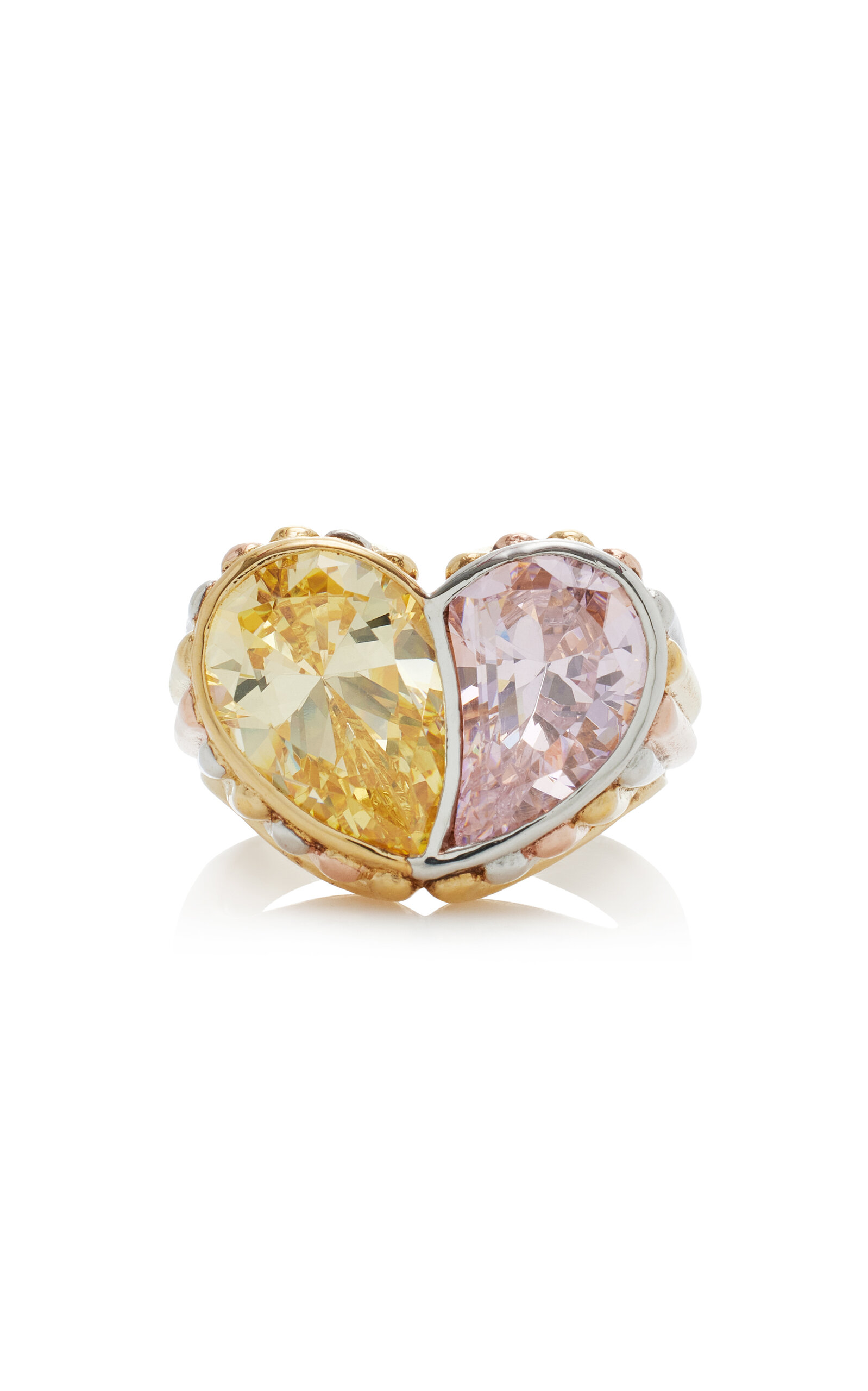 Anabela Chan Candy Heart Diamond Ring In Orange