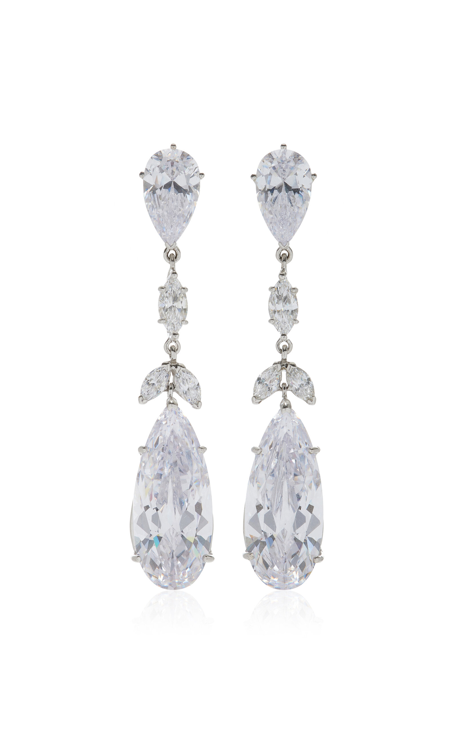 Anabela Chan Calla Lily 18k White Gold Diamond Earrings