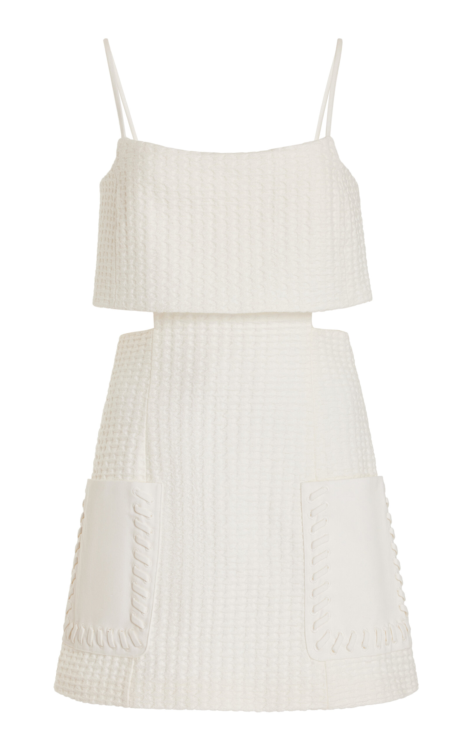 Shop Alexis Linzy Textured Cotton Mini Dress In White