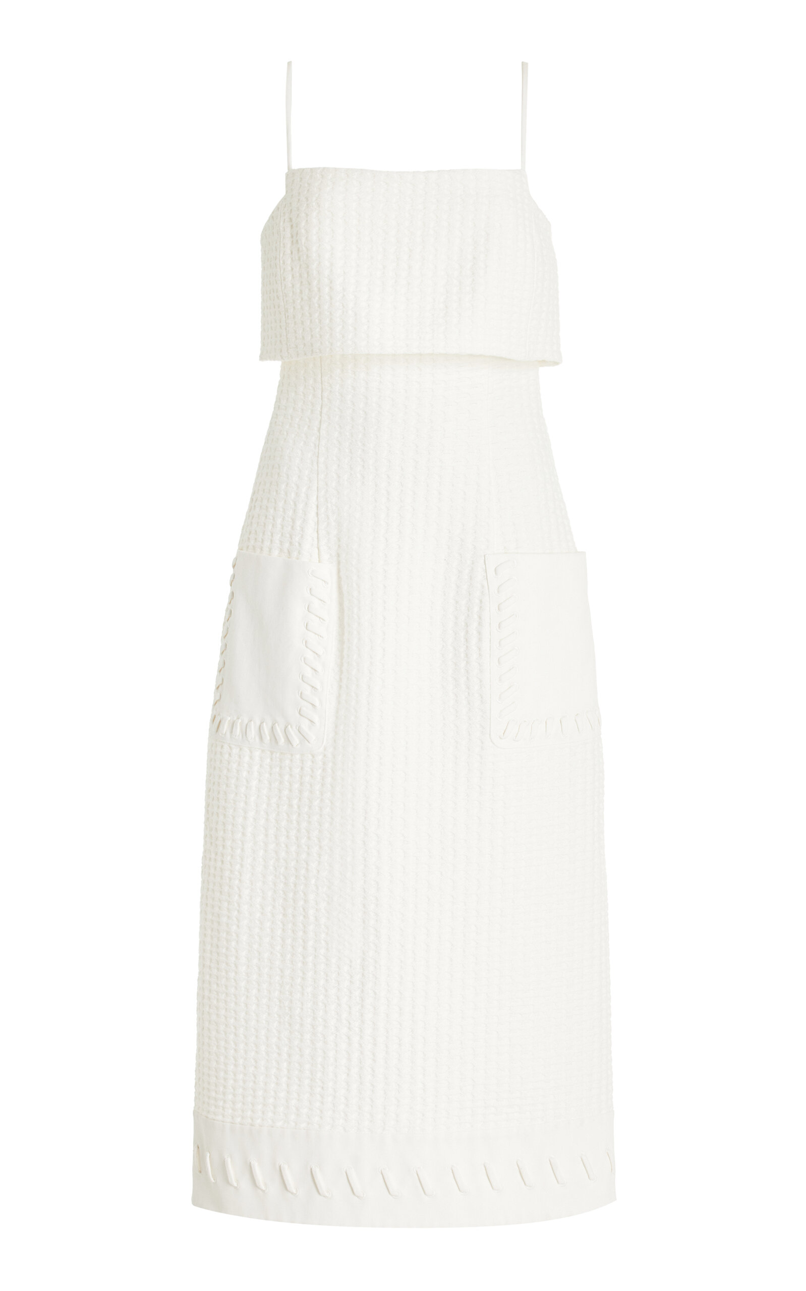 Alexis Noval Textured Cotton Maxi Dress In White