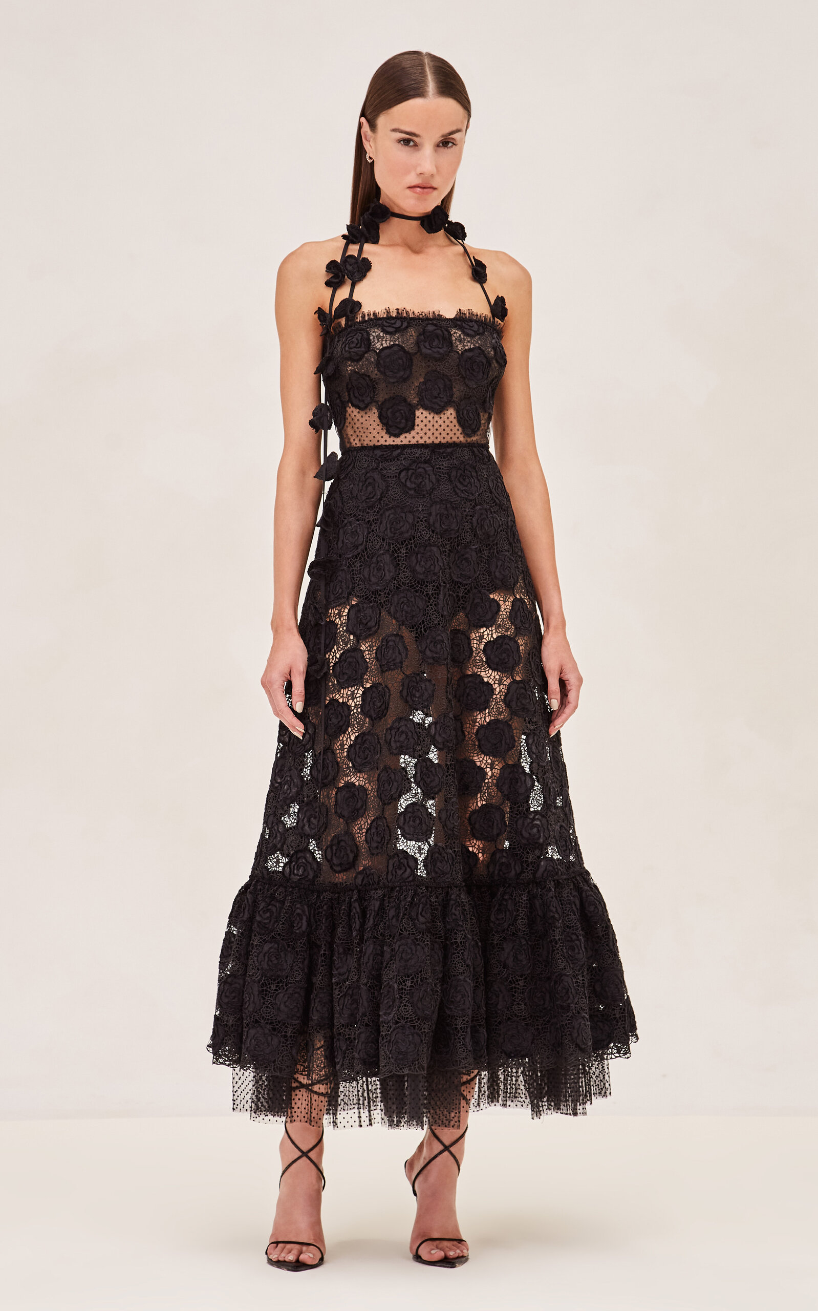 Alexis Villanelle Embroidered Maxi Dress In Black
