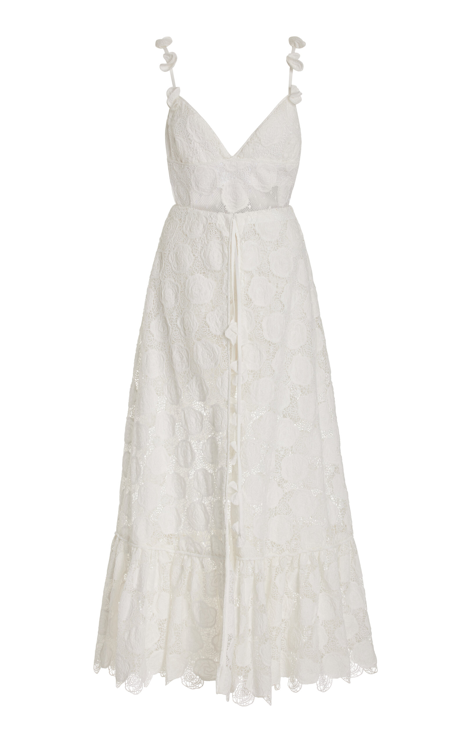 Alexis Armas Cape-detailed Embroidered Romper In White