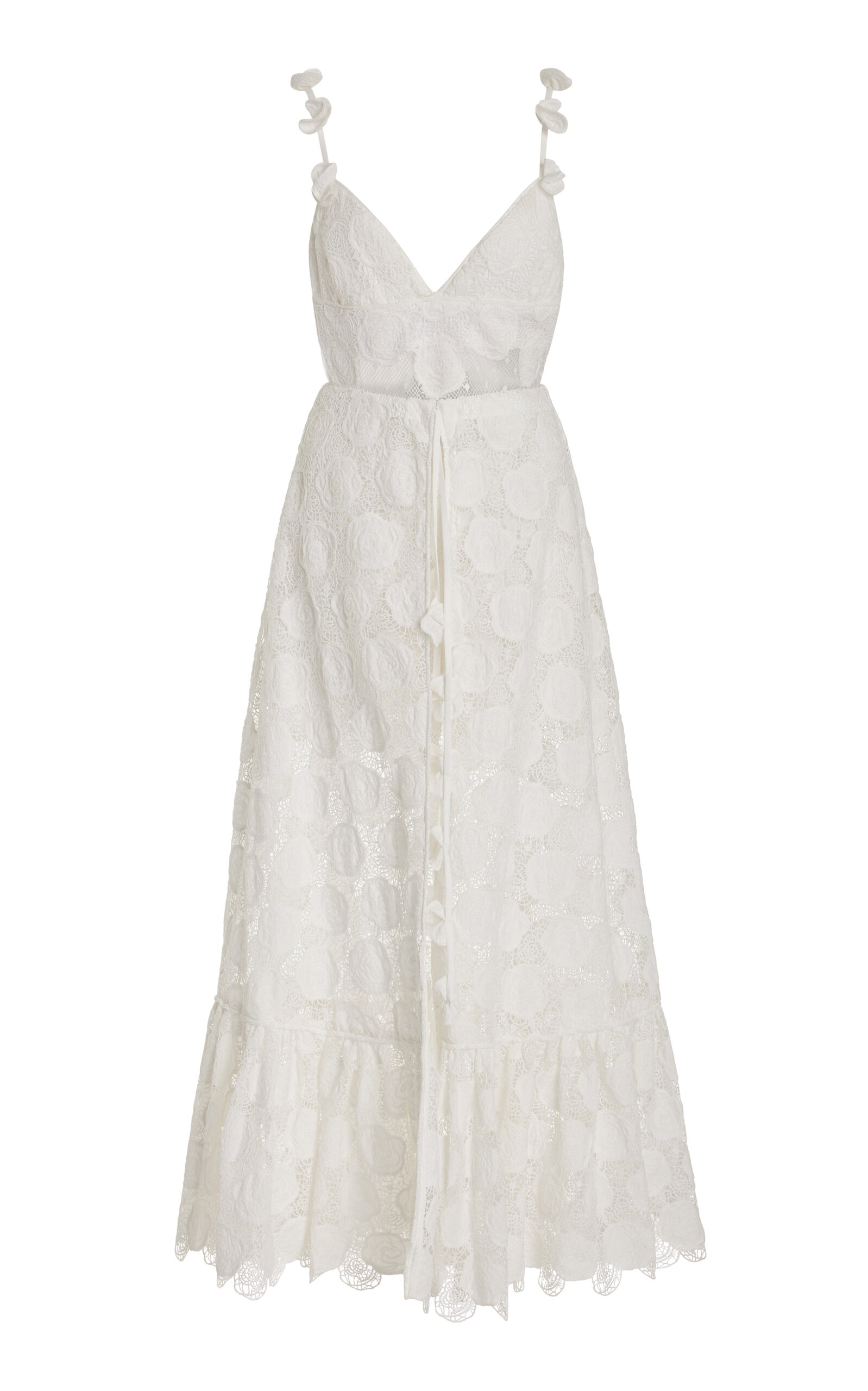 Shop Alexis Armas Embroidered Lace Playsuit In White