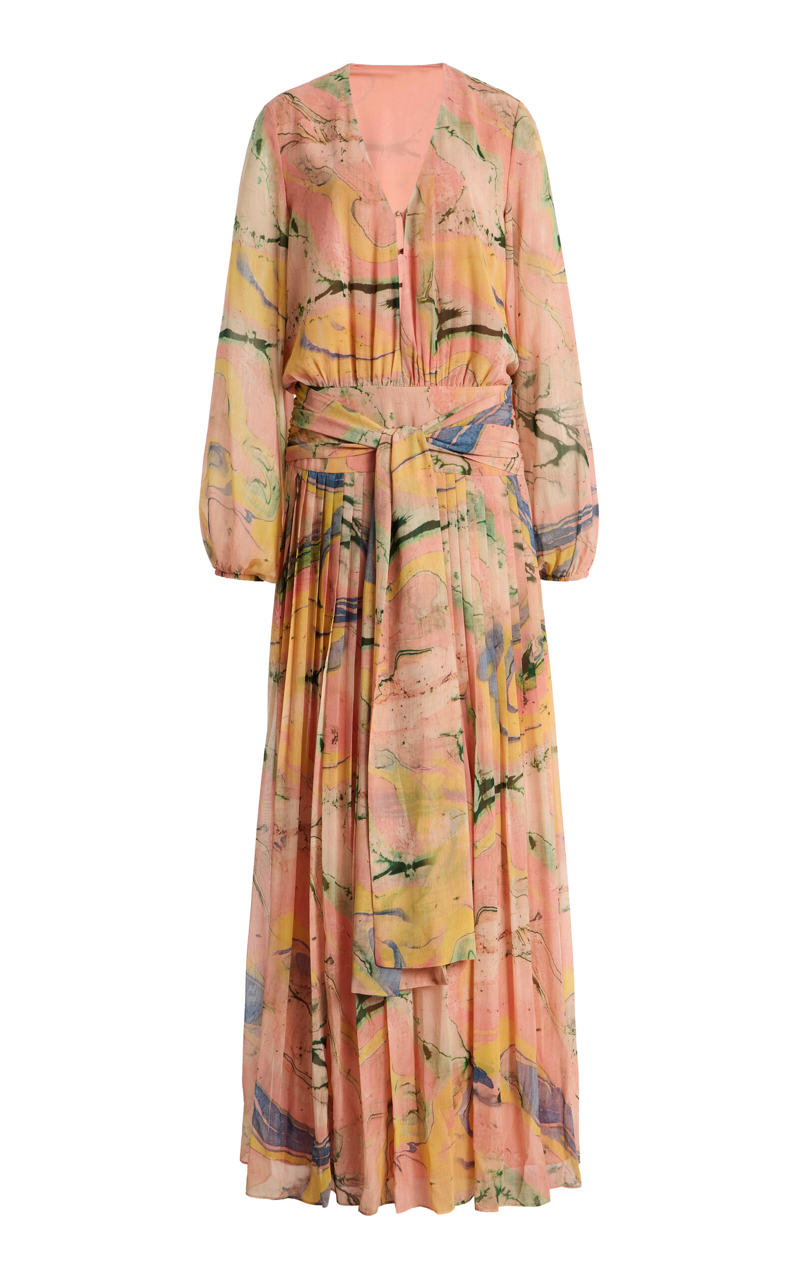 Alexis Diane Pleated Maxi Dress In Orange