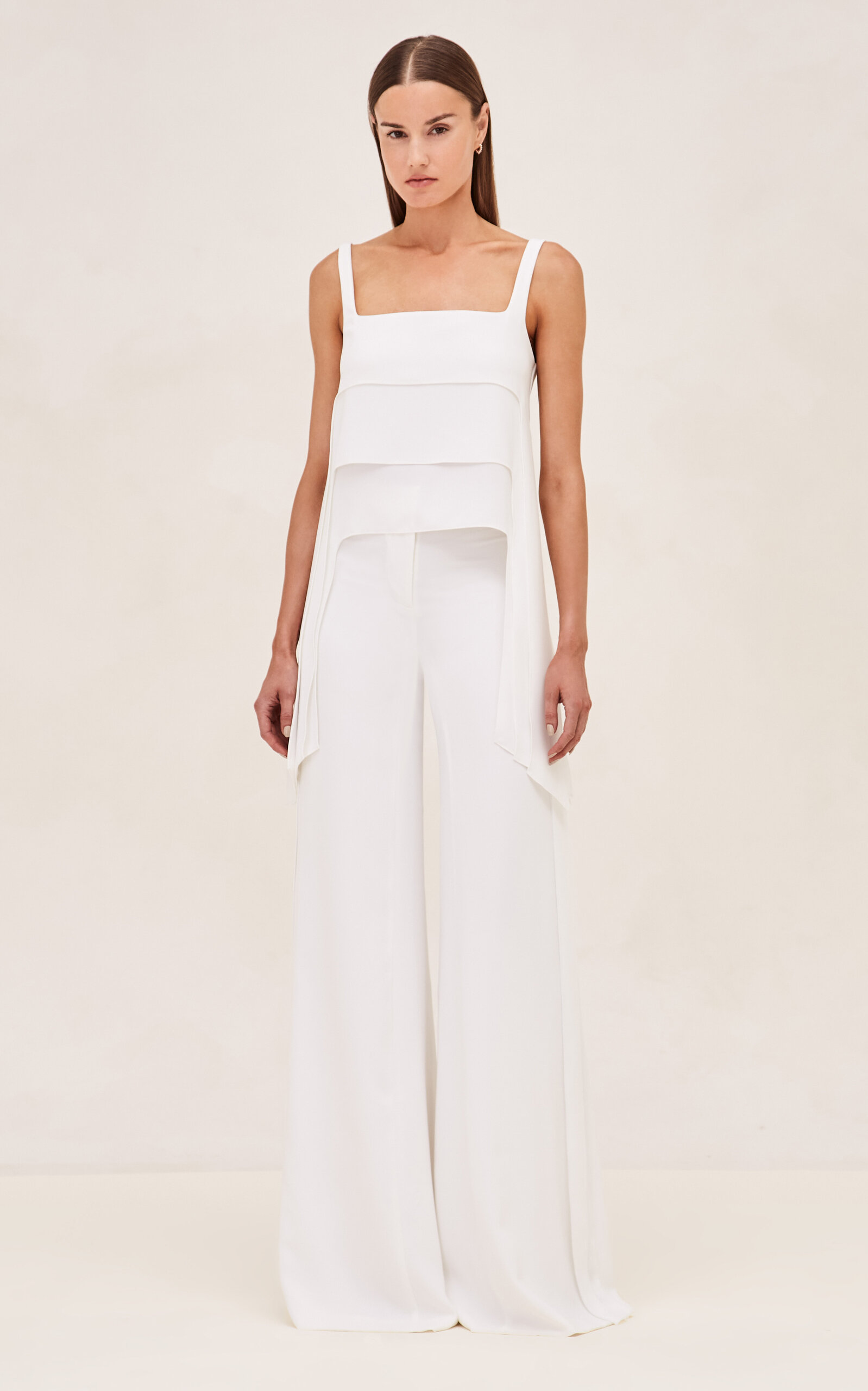 Alexis Avan Layered Tank Top In Off-white