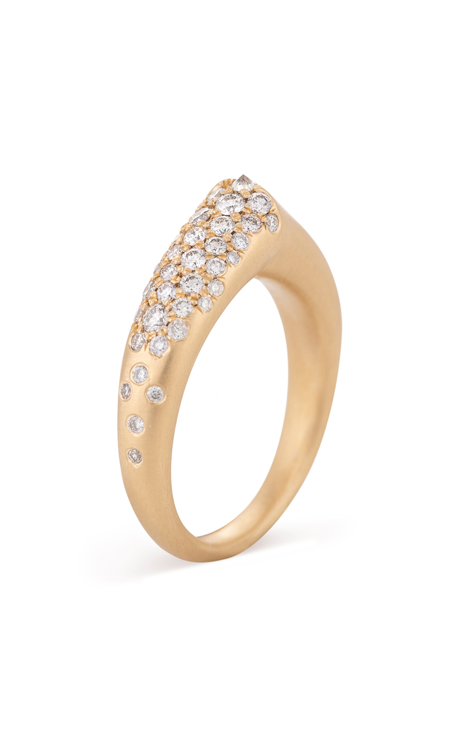 Nada Ghazal 18k Yellow Gold The Arch Power Stripe Small Ring - Gold - US 5.5 - Moda Operandi