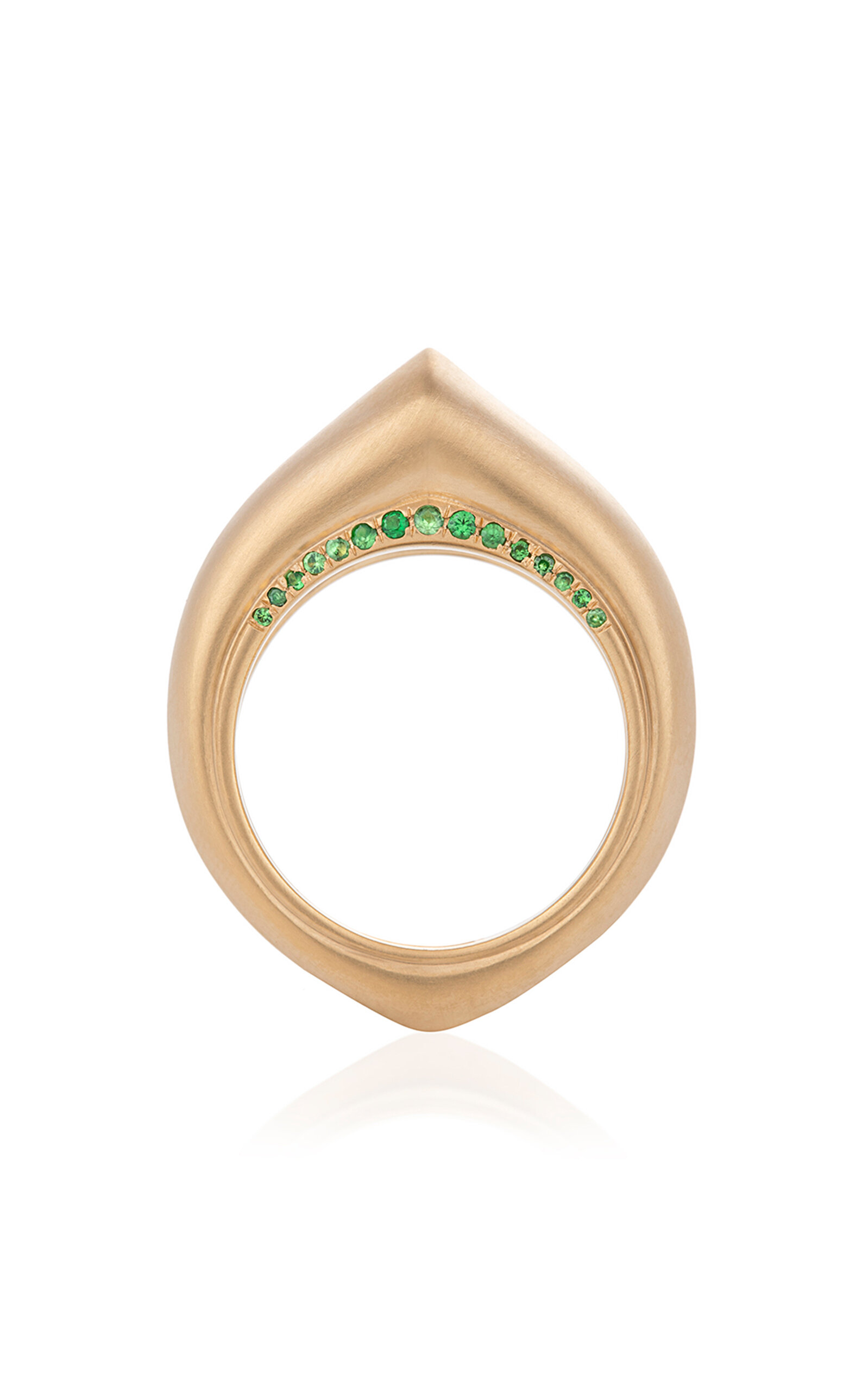 Nada Ghazal 18k Yellow Gold The Arch Luck Stripe Big Ring In Gold