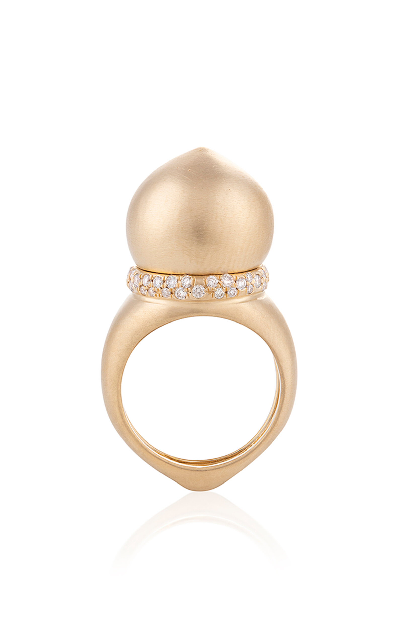Nada Ghazal 18k Yellow Gold The Dome Courage Small Ring In Gold