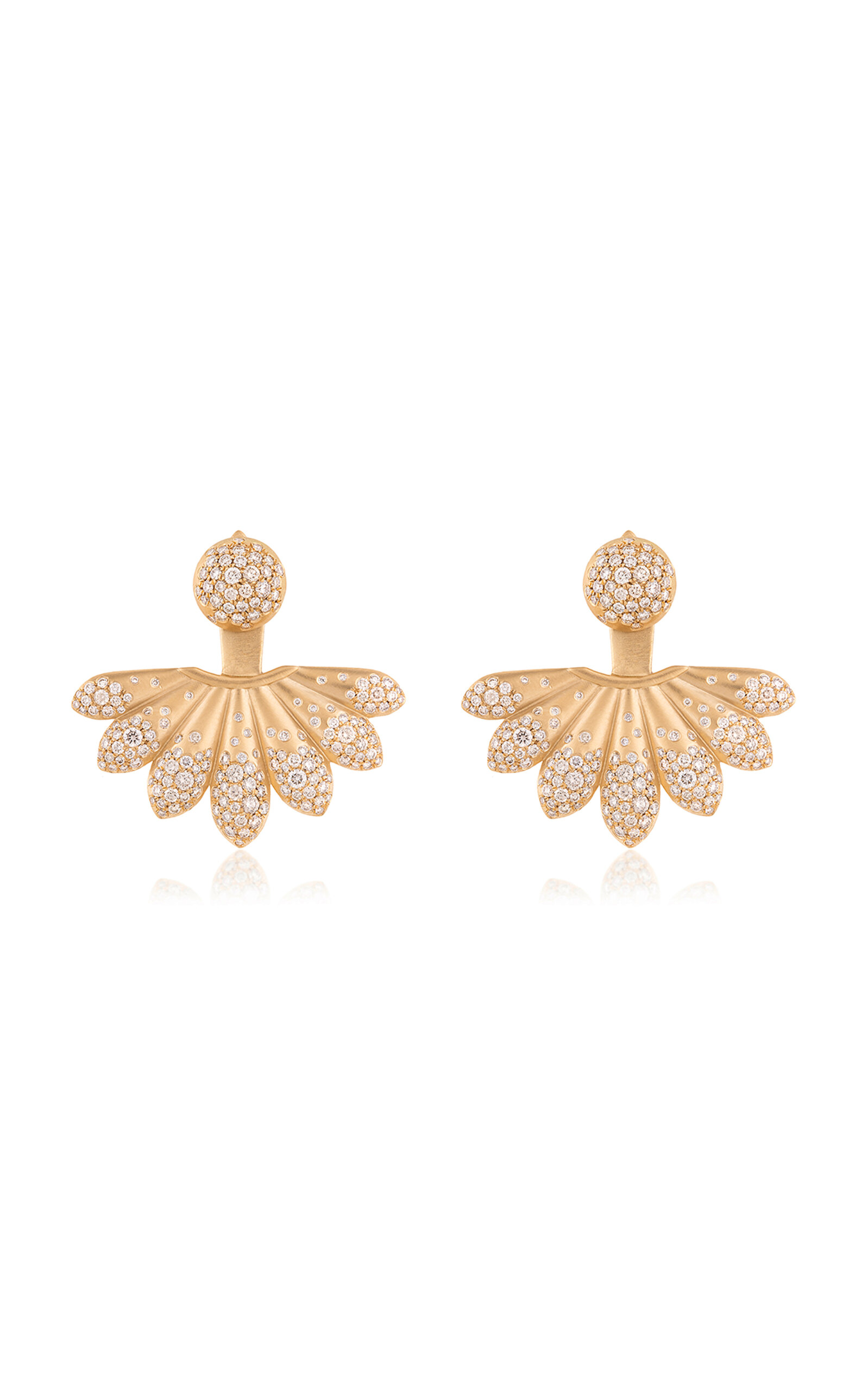 Nada Ghazal 18k Yellow Gold Lotus Power Small Earrings