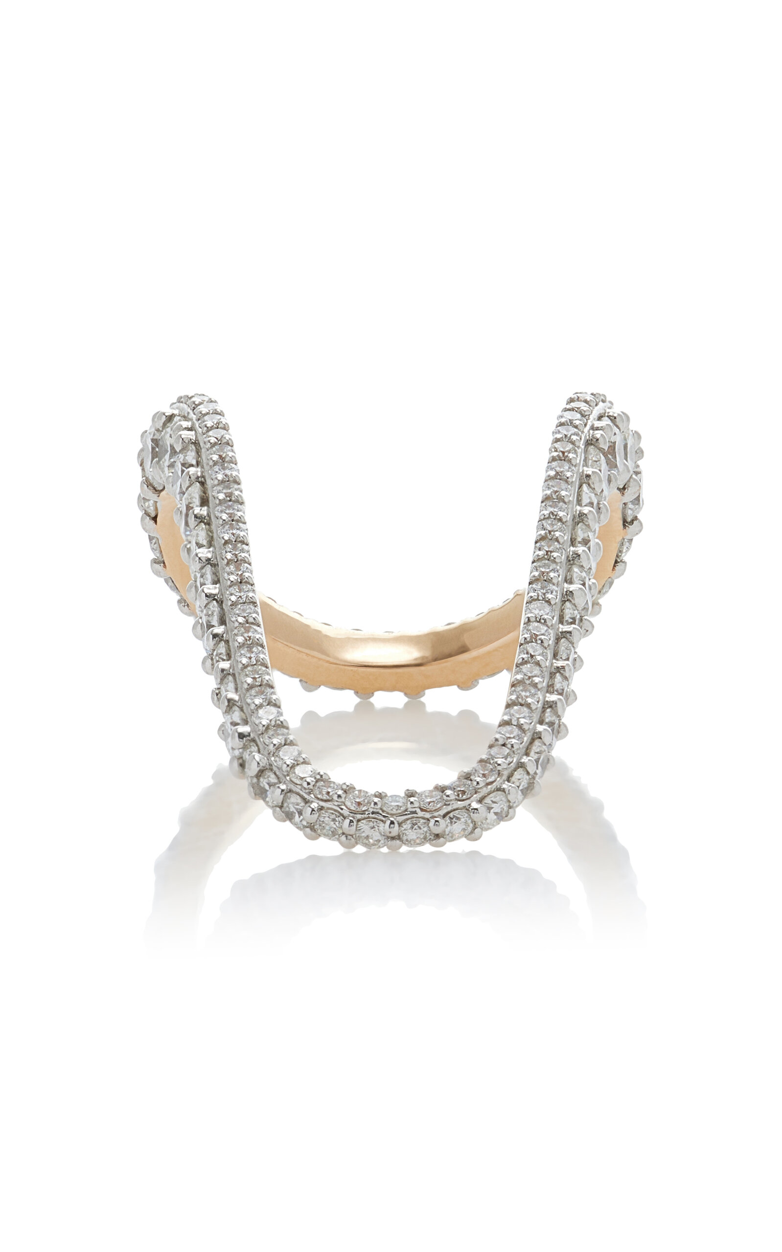 Grand Radiant 18k Rose Gold Diamond Ring