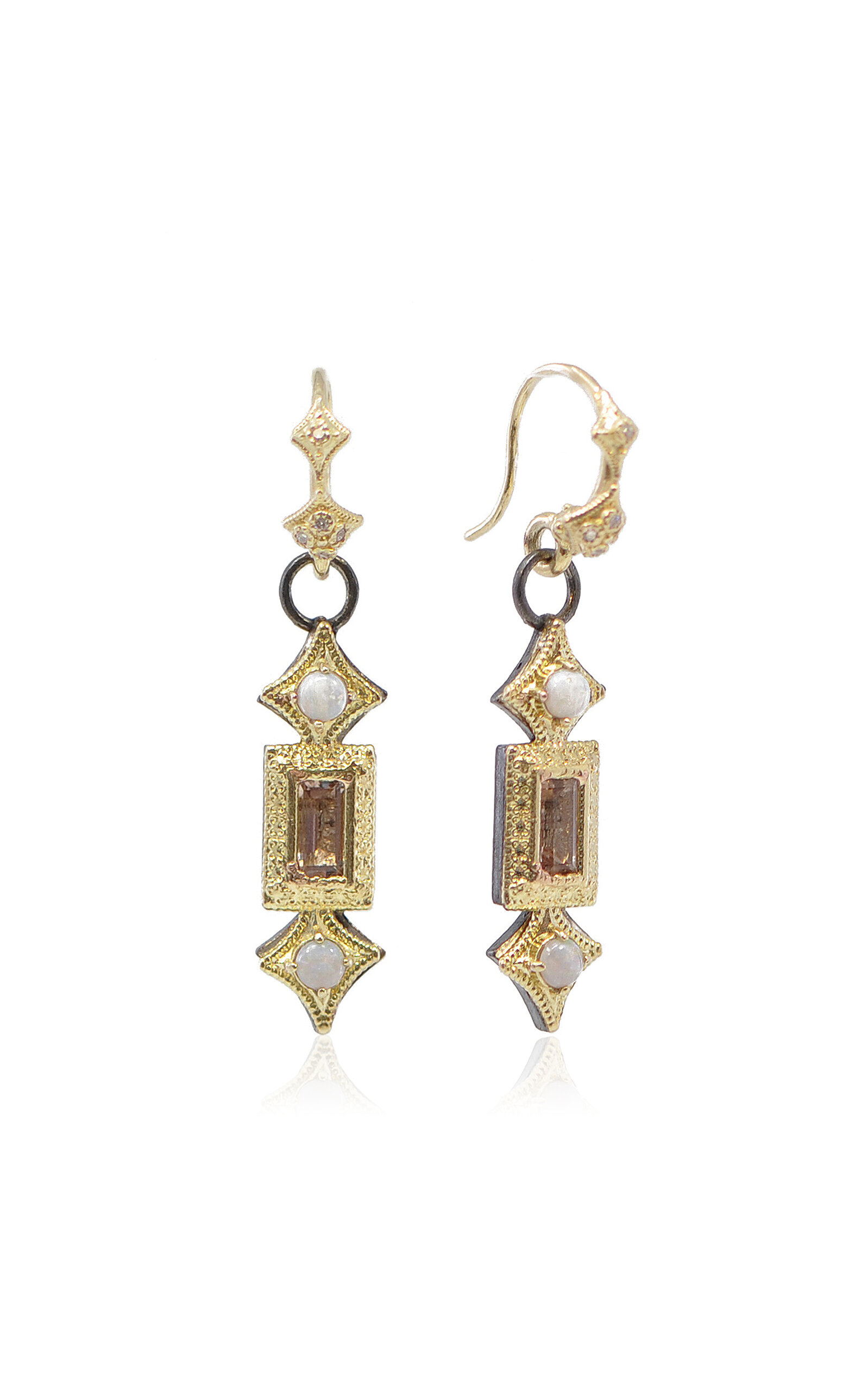 Armenta Crivelli 18k Yellow Gold; Sterling Silver Opal; Morganite Earrings