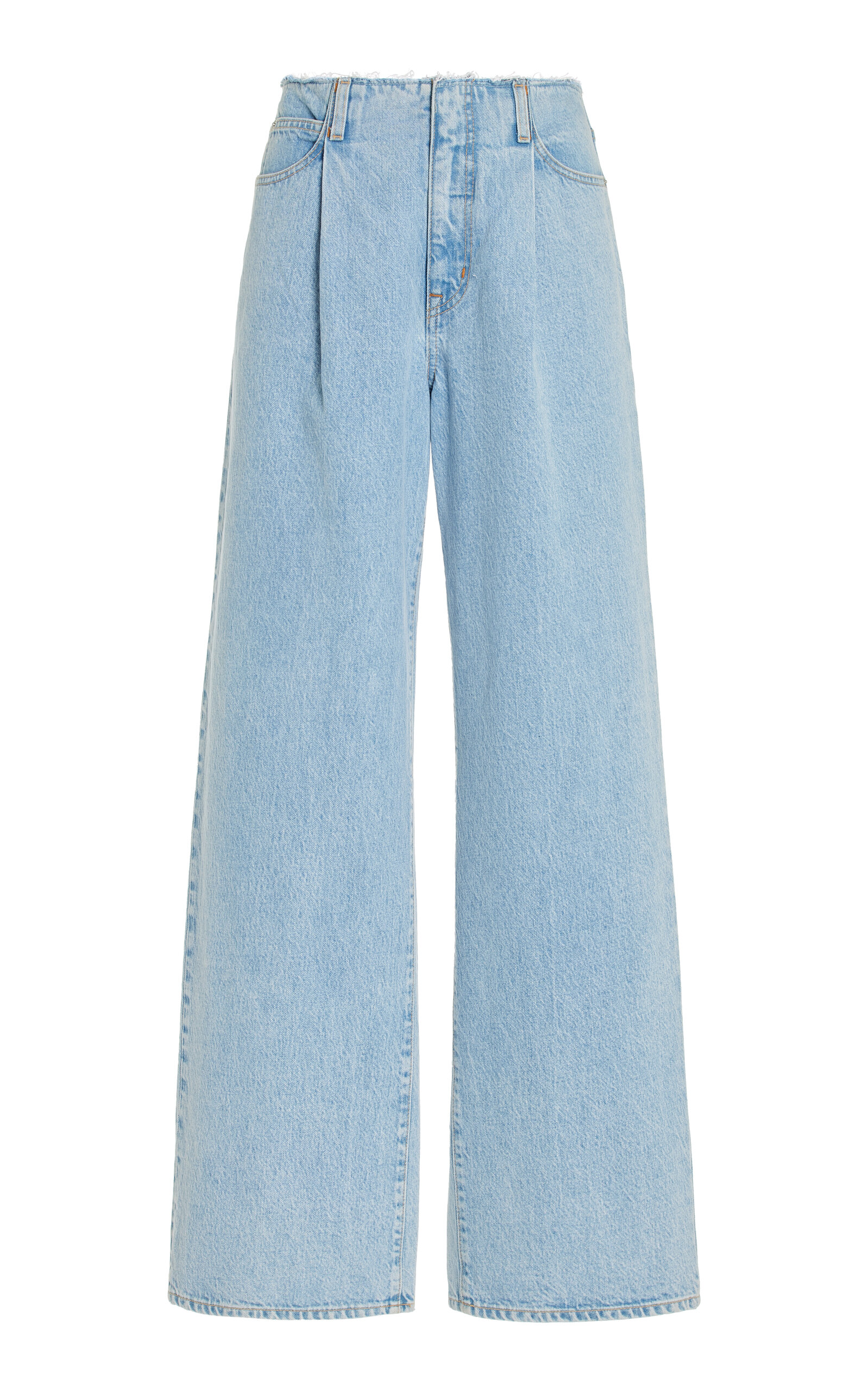 Shop Slvrlake Kennedy Pleated Rigid High-rise Wide-leg Jeans In Light Wash