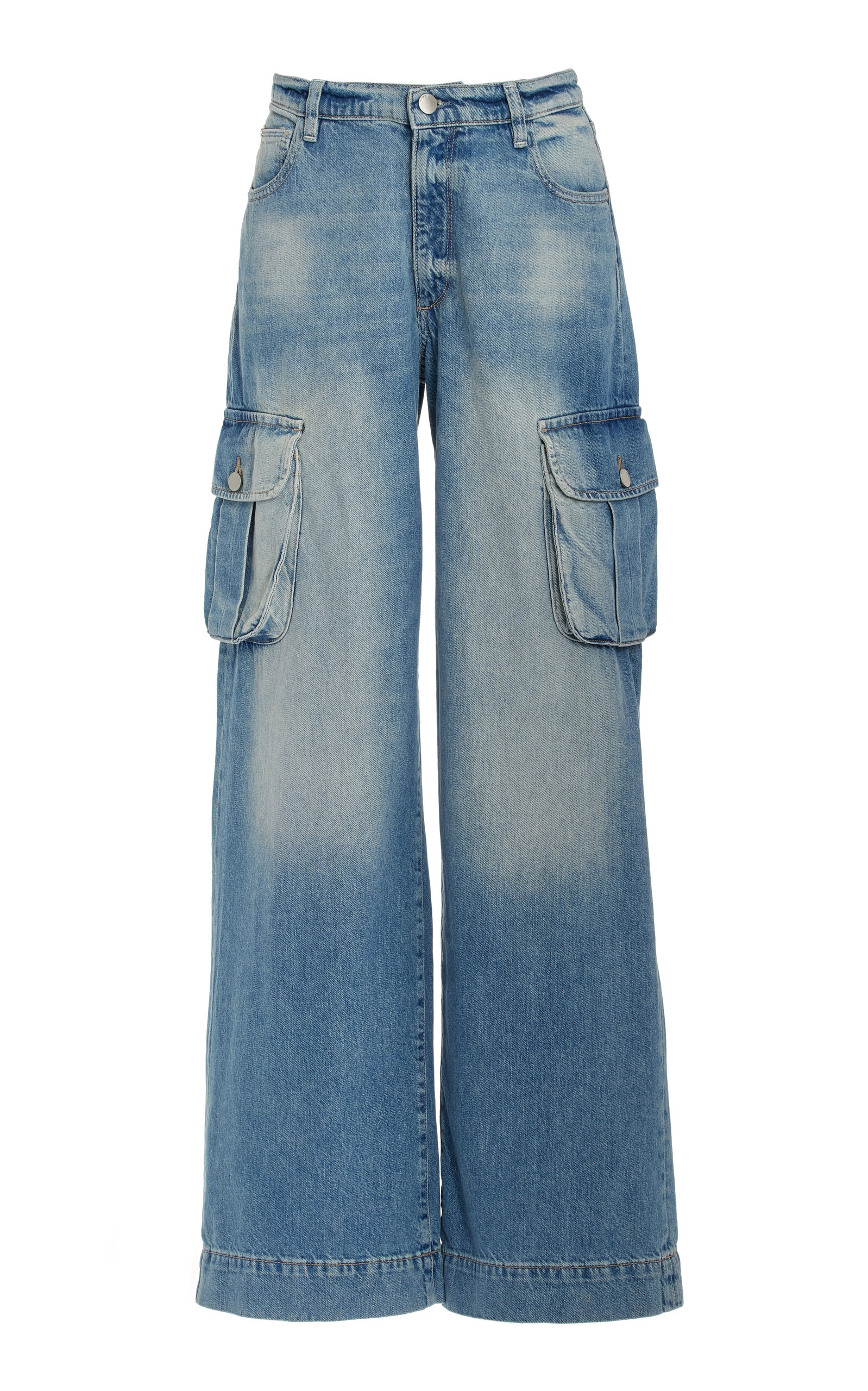 DL1961 Zoie Rigid Low-Rise Wide-Leg Cargo Jeans