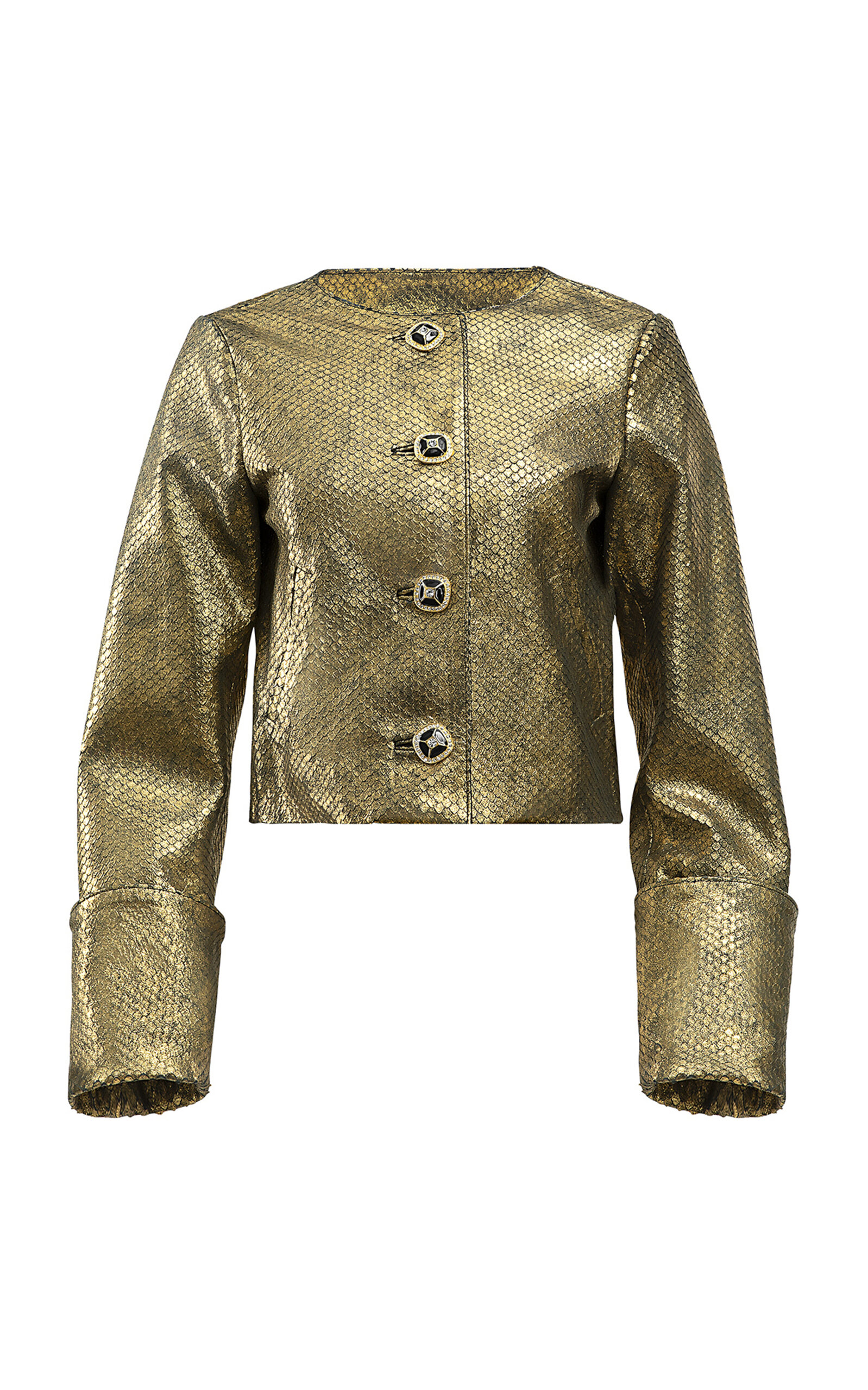 The Mick Snake-Embossed Leather Jacket