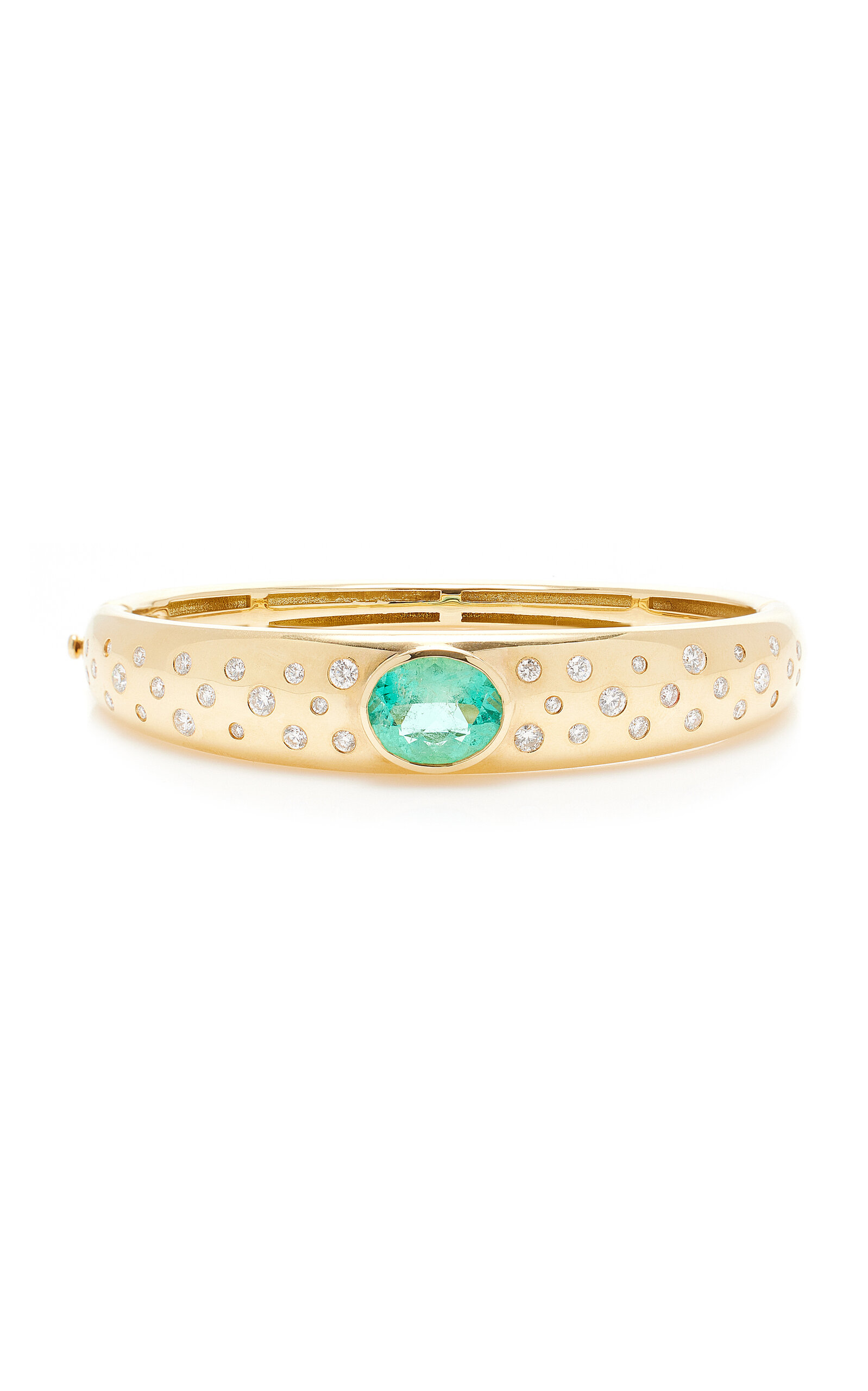 Catch the Light 18K Yellow Gold Emerald; Diamond Bracelet