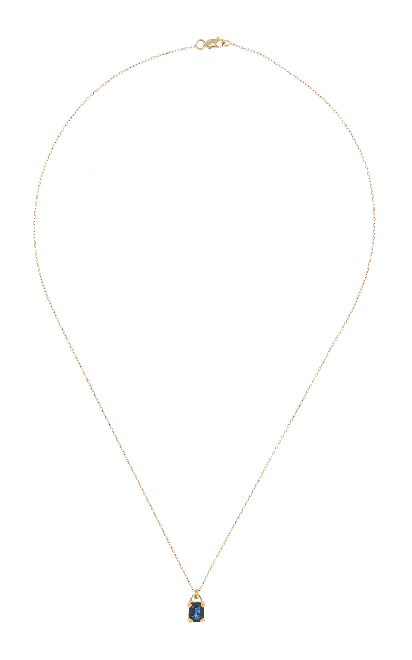 18K Yellow Gold Sapphire Pendant Necklace