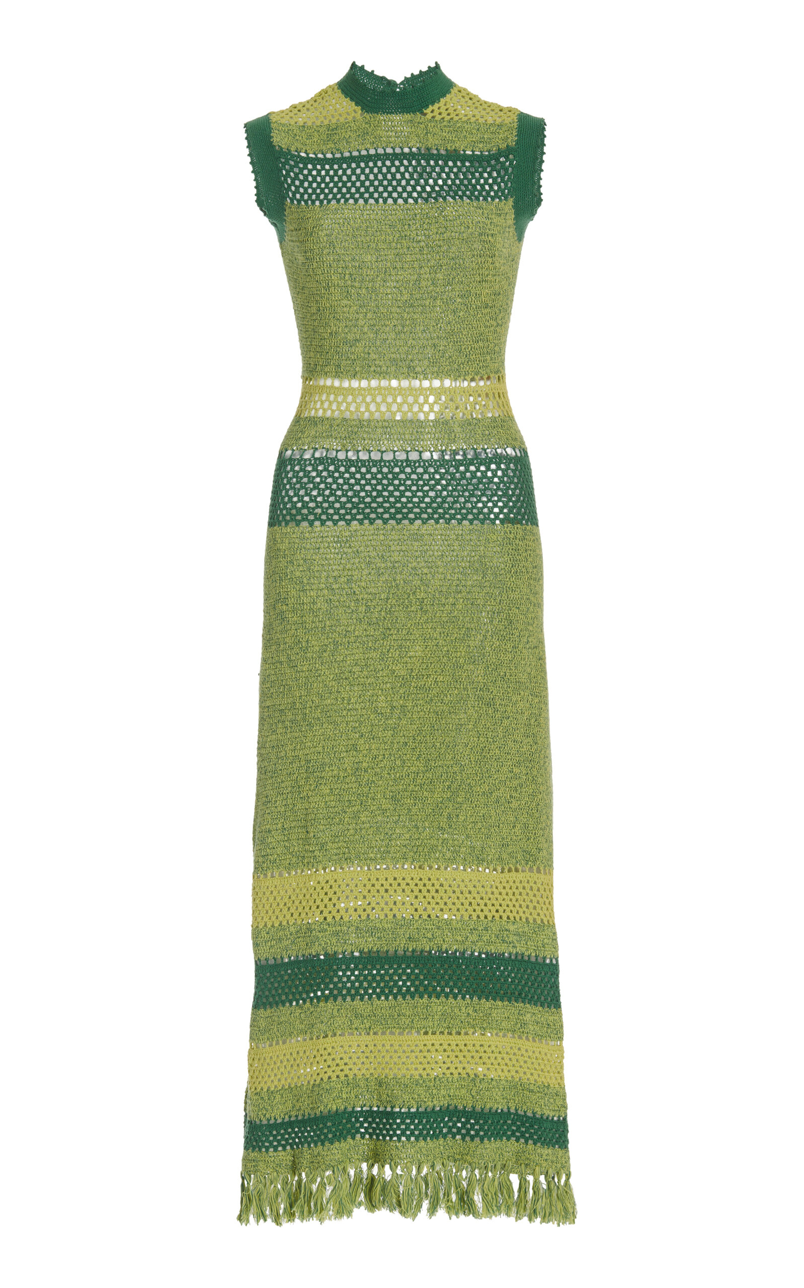 Nanay Fringe-Detailed Crocheted Cotton Maxi Dress