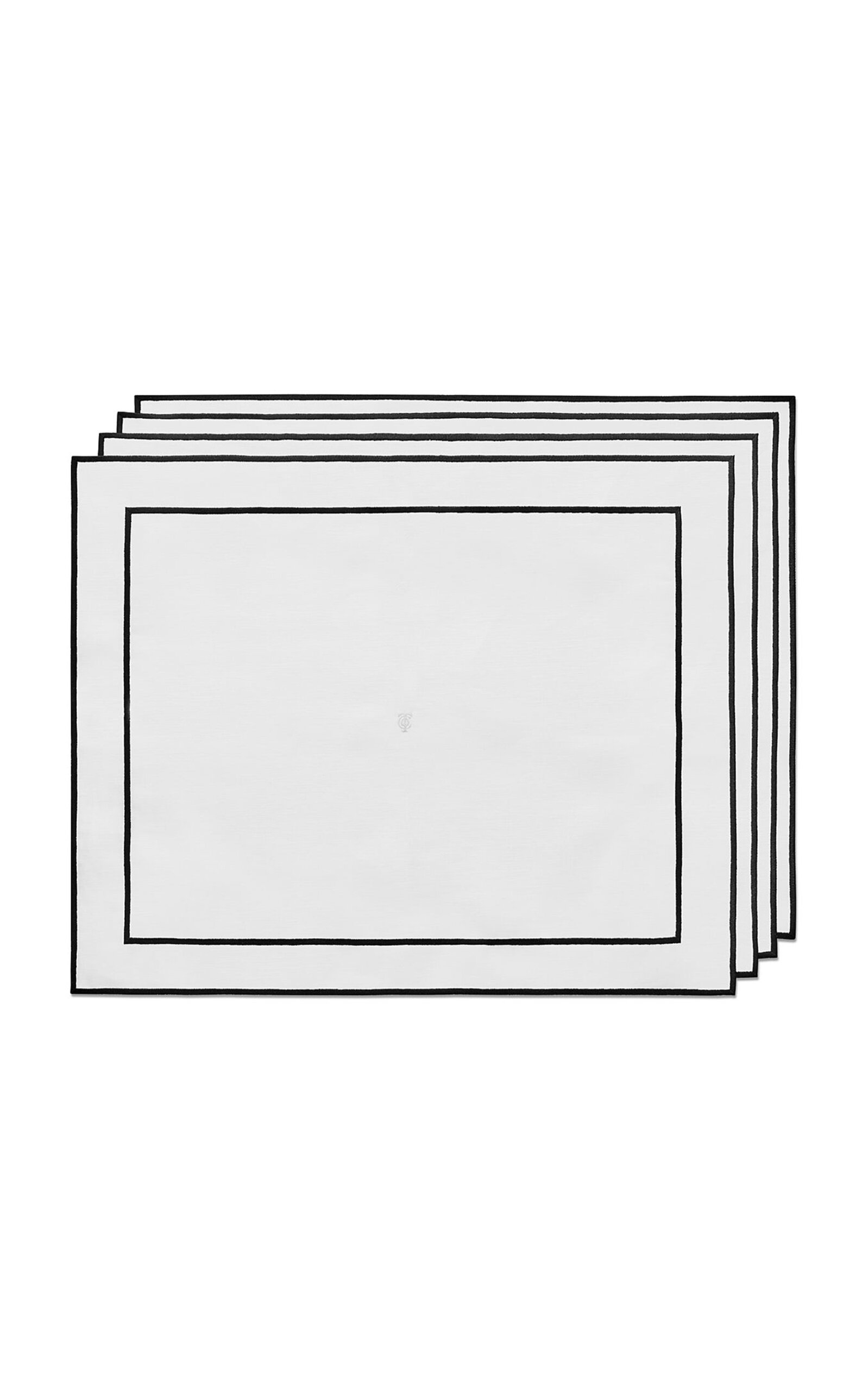 Tiffany & Co. Set-of-Four Embroidered Linen Placemats - Black