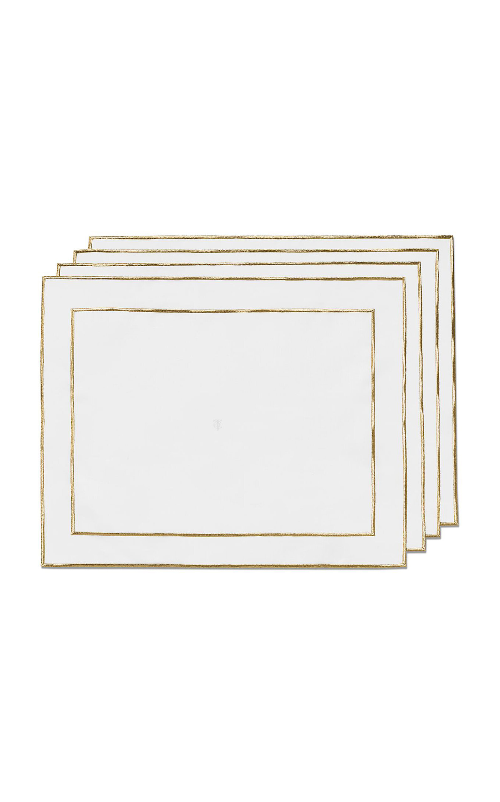 Tiffany & Co. Set-of-Four Small Embroidered Linen Placemats - Gold
