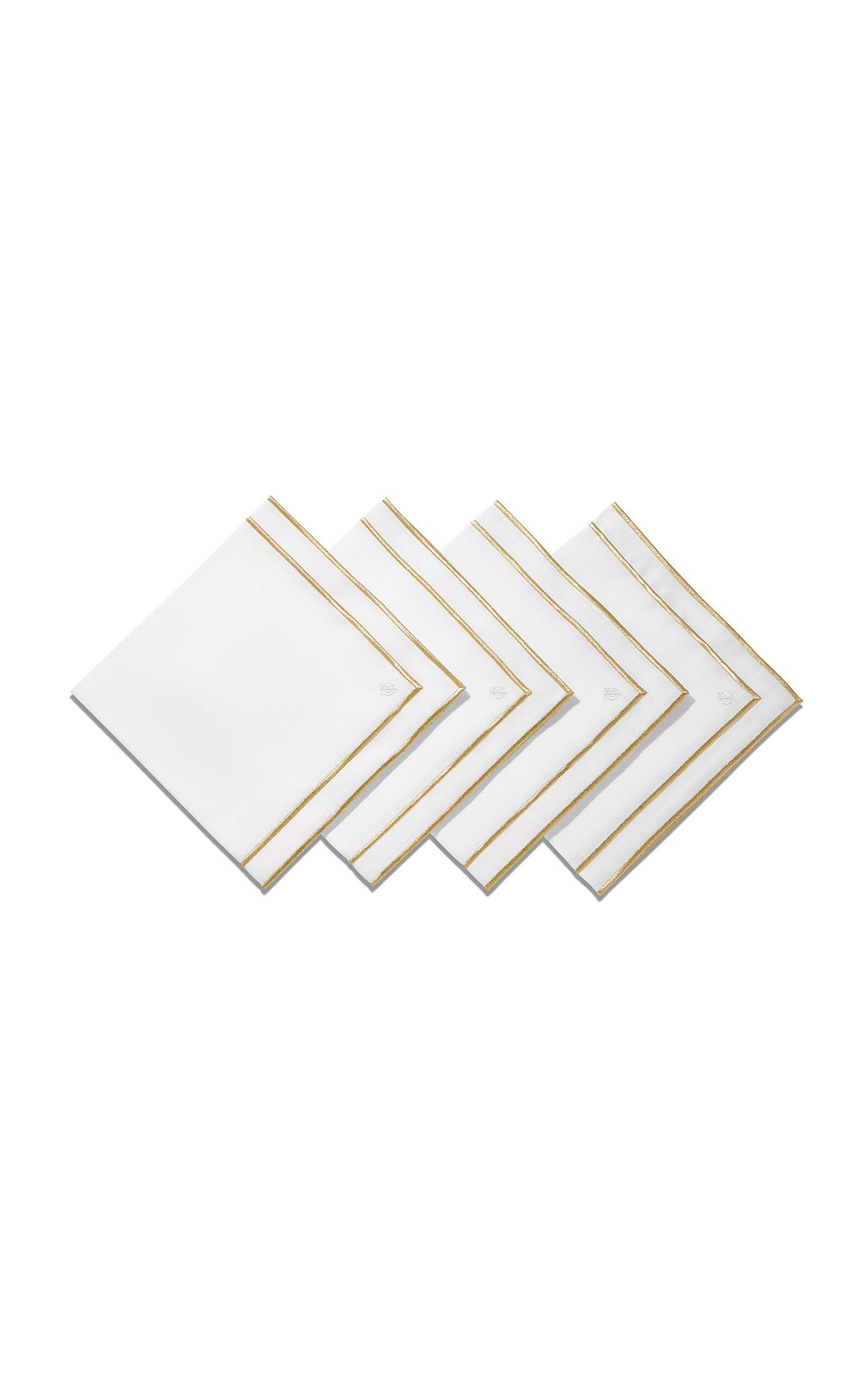 Tiffany & Co. Set-of-Four Embroidered Linen Placemats - Gold
