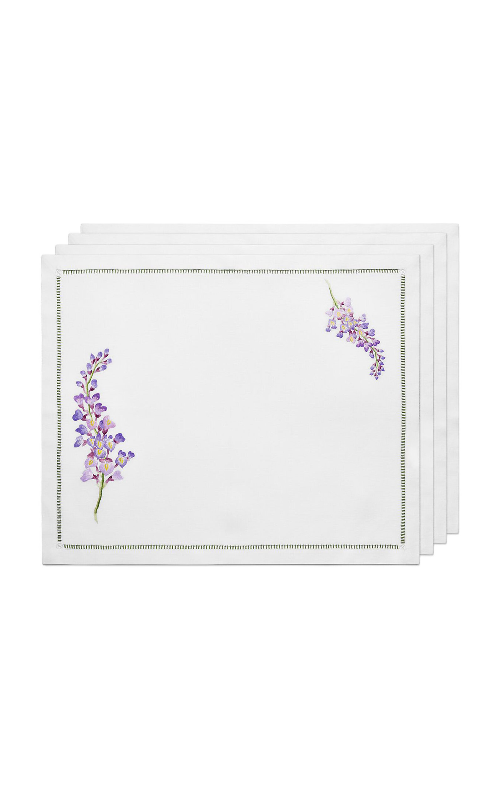 Tiffany & Co. Set-of-Four Wisteria Embroidered-Linen Placemats - Multi