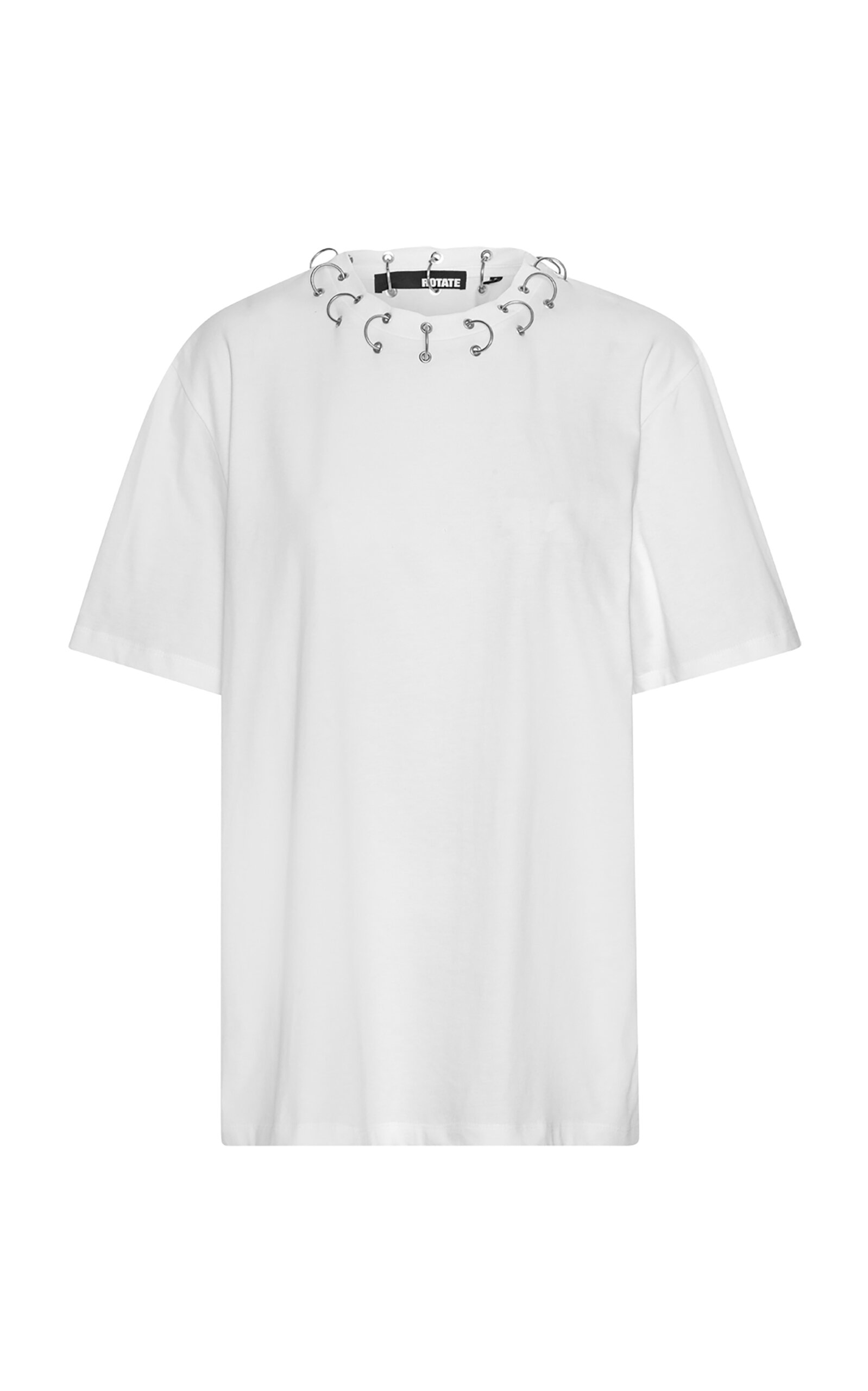 Ring-Detailed Oversized Cotton Shirt