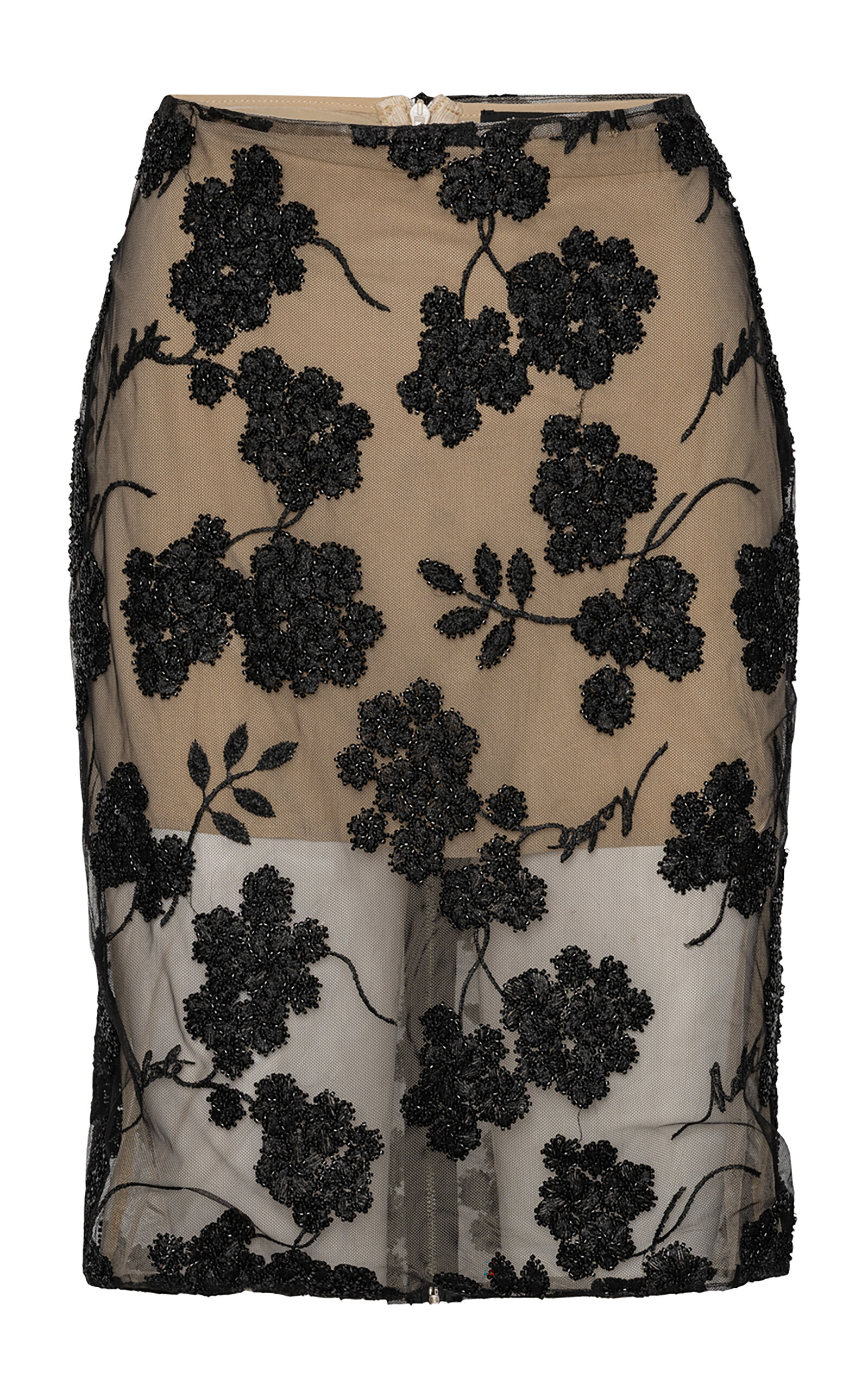 【関税&送料込】Rotate Birger Christensen Floral Pencil Skir Flower Mesh Pencil Skirt Black - ROTATE Birger Christensen