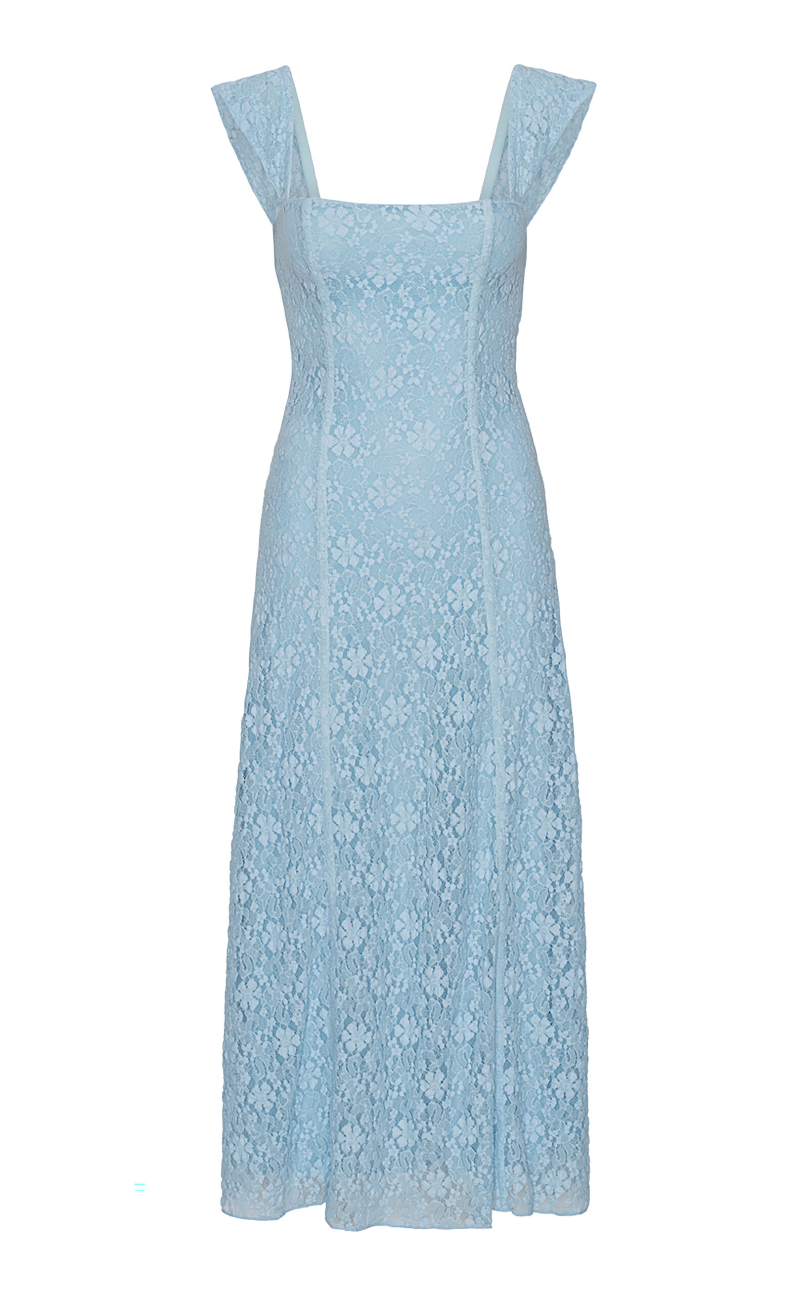 Shop Rotate Birger Christensen Lace Midi Dress In Blue