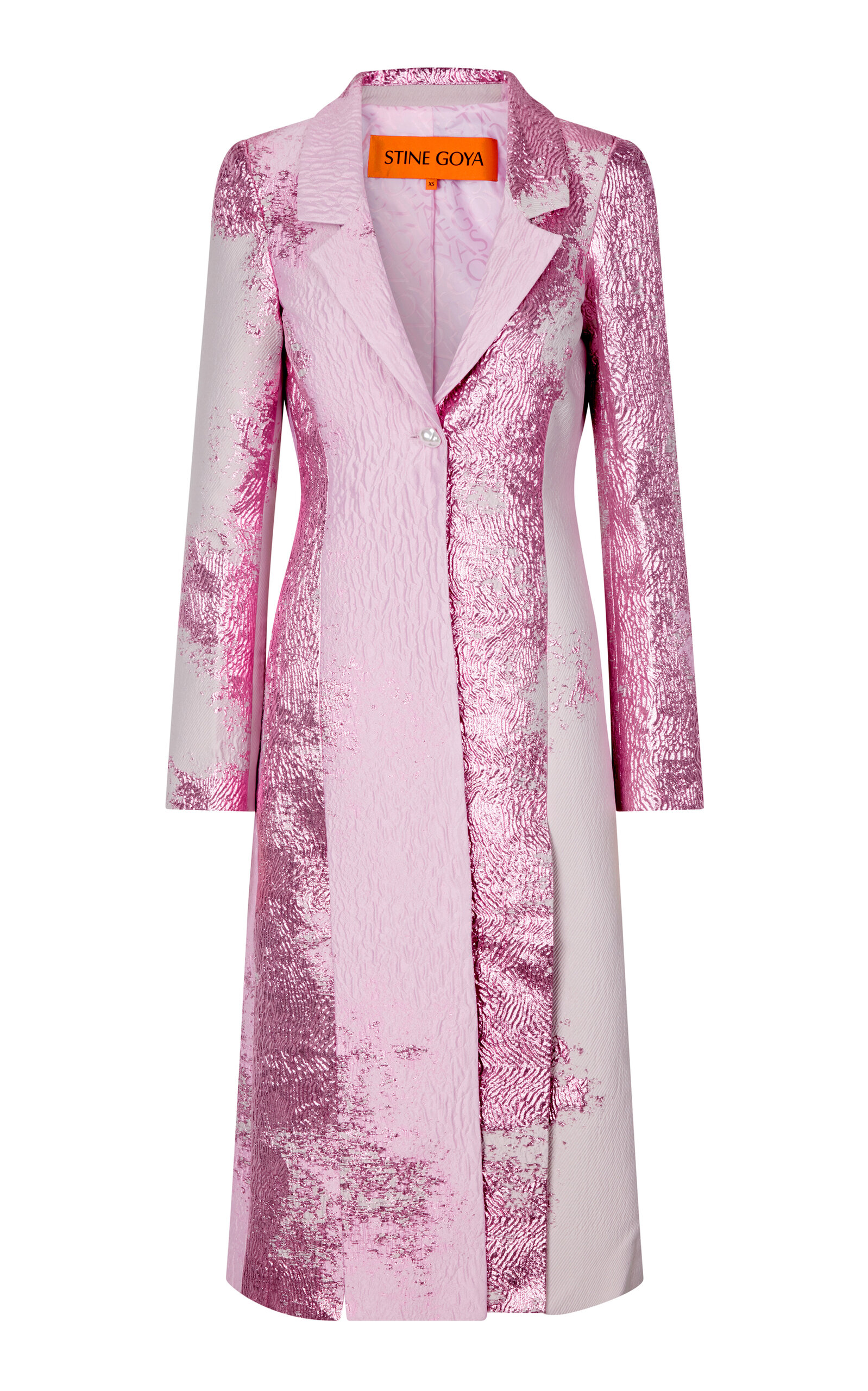 Shop Stine Goya Aneta Single-breasted Coat In Pink