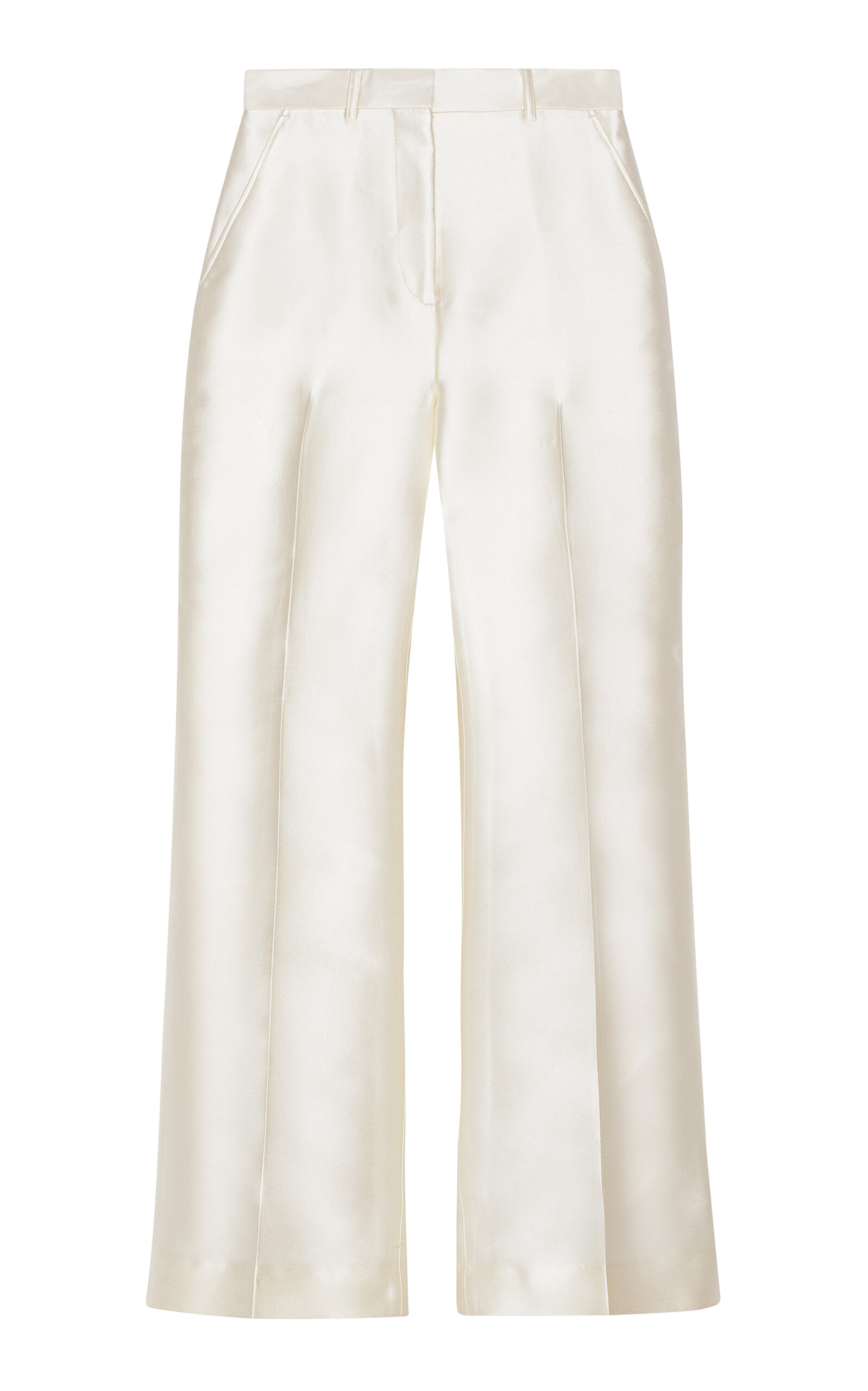 Mark Kenly Domino Tan Perrie Slit-detailed Trousers In Ivory