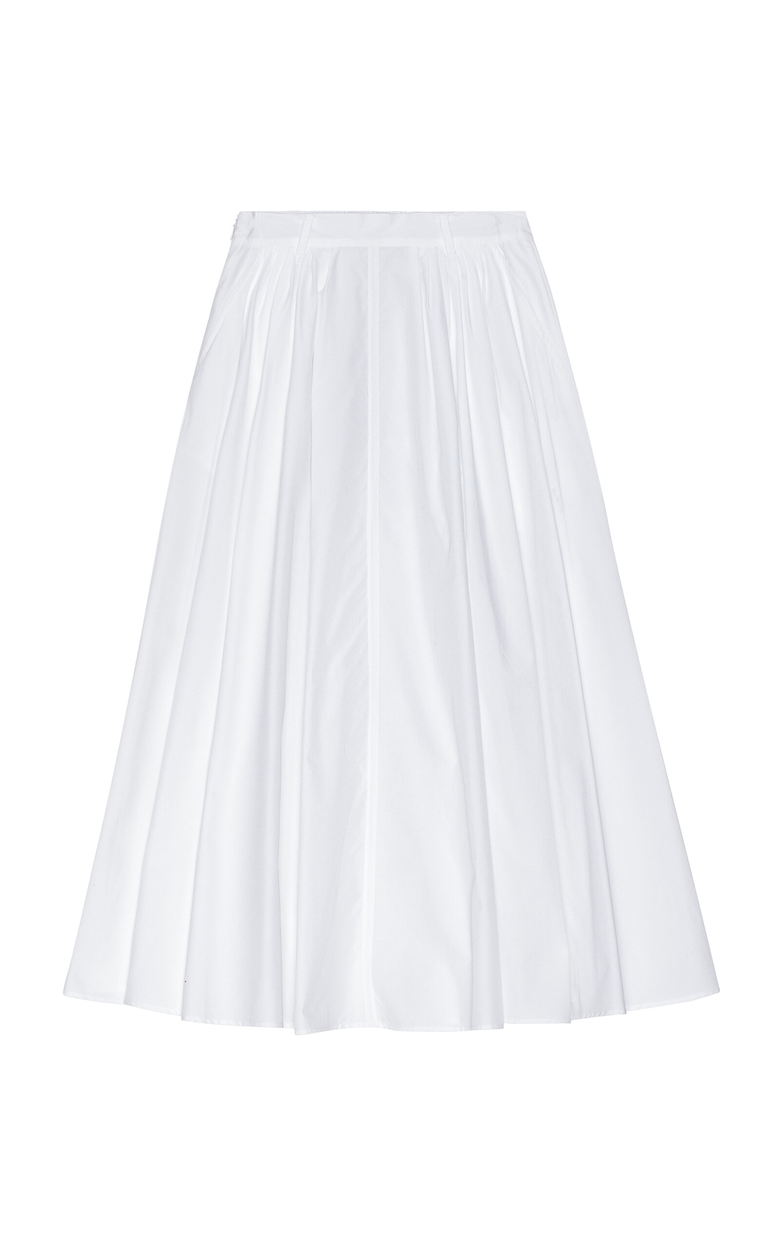Mark Kenly Domino Tan Novo Cotton Poplin Skirt In White
