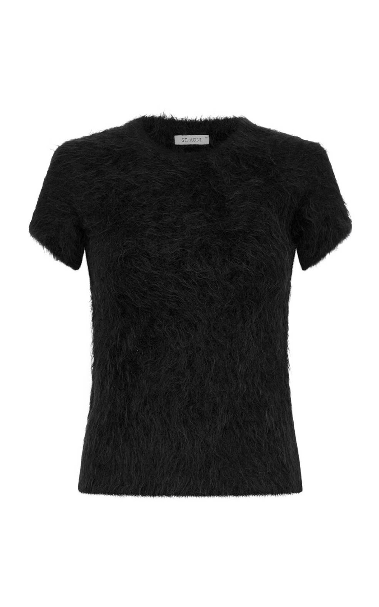 St. Agni Alpaca-Blend Baby Tee - Black - XL