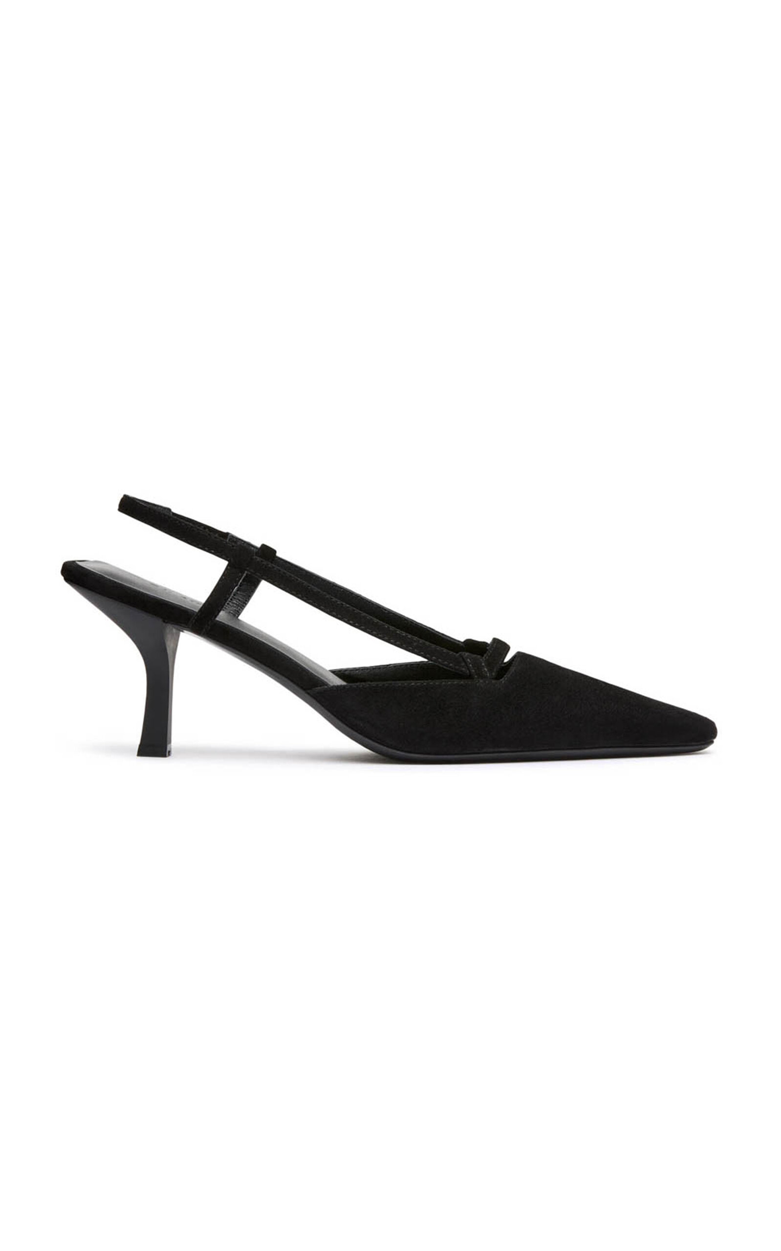 St. Agni Slingback Suede Heels - Black