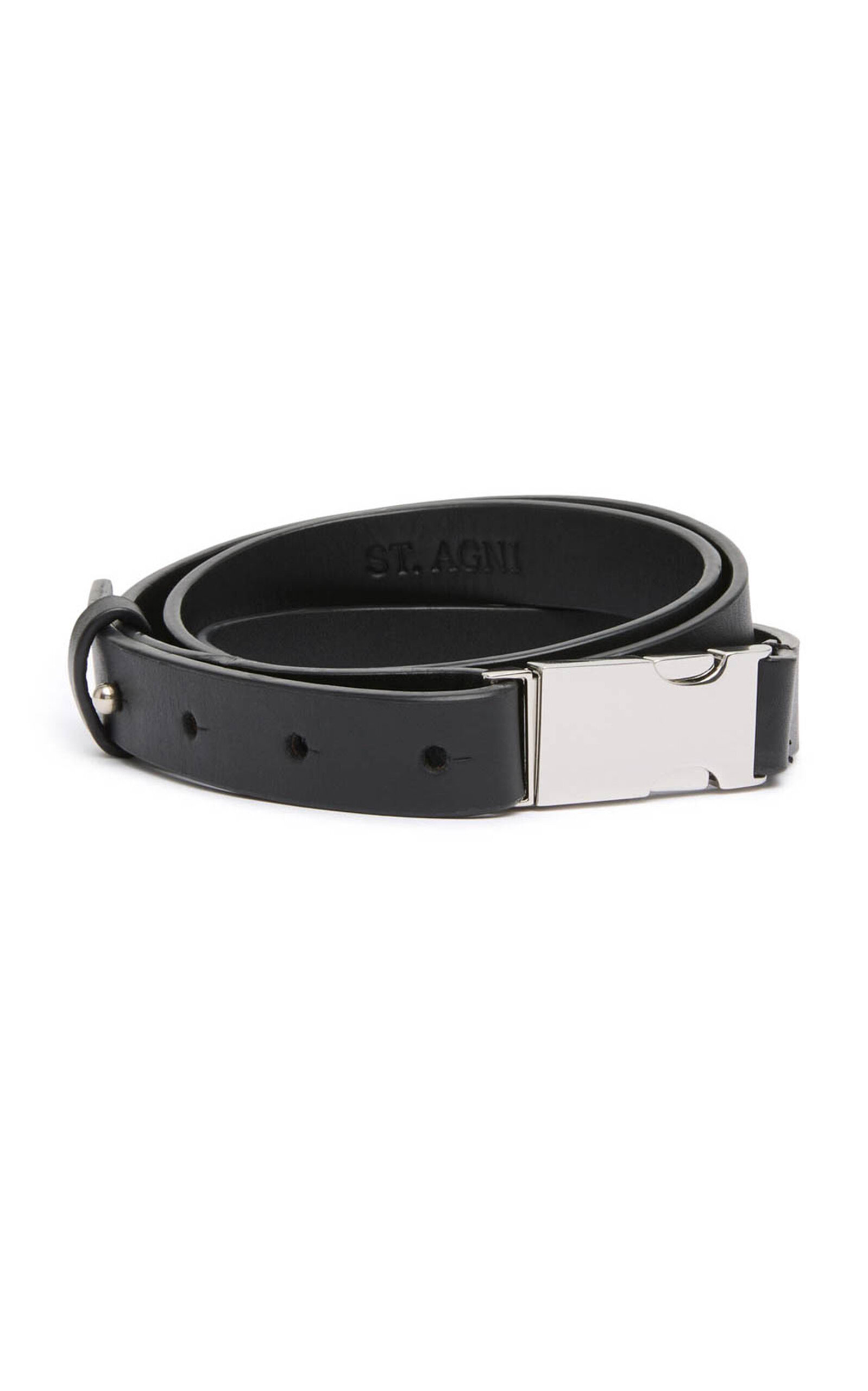 St. Agni Buckle Detail Leather Belt