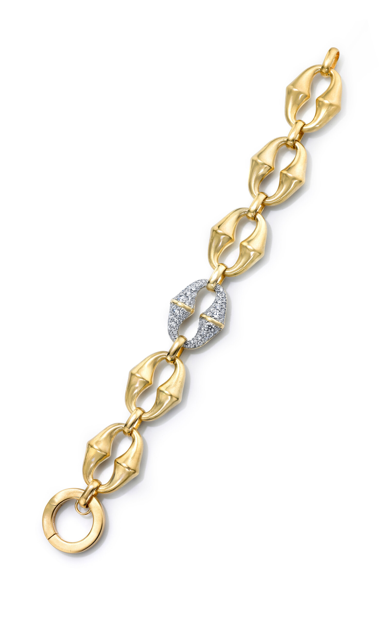 Vram 18k Yellow Gold Chrona Diamond Link Bracelet
