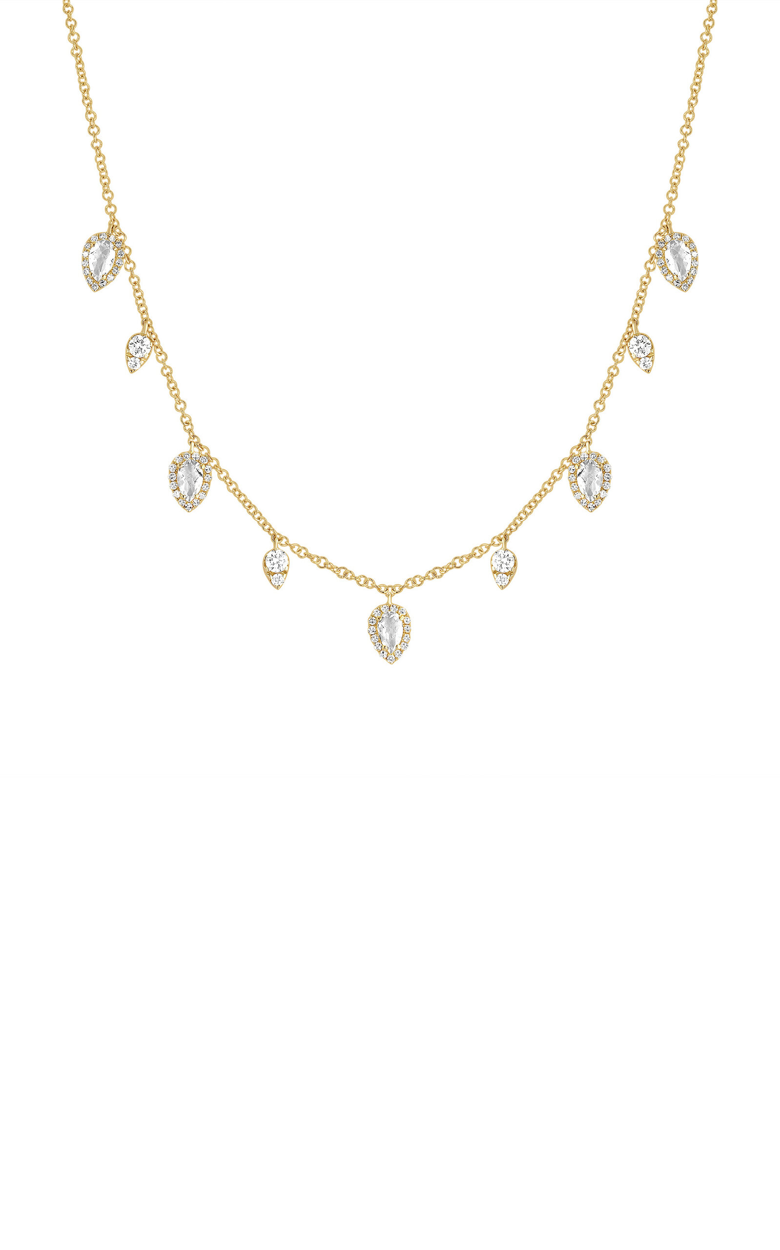 Ef Collection 14k Gold Diamond And Quartz Necklace