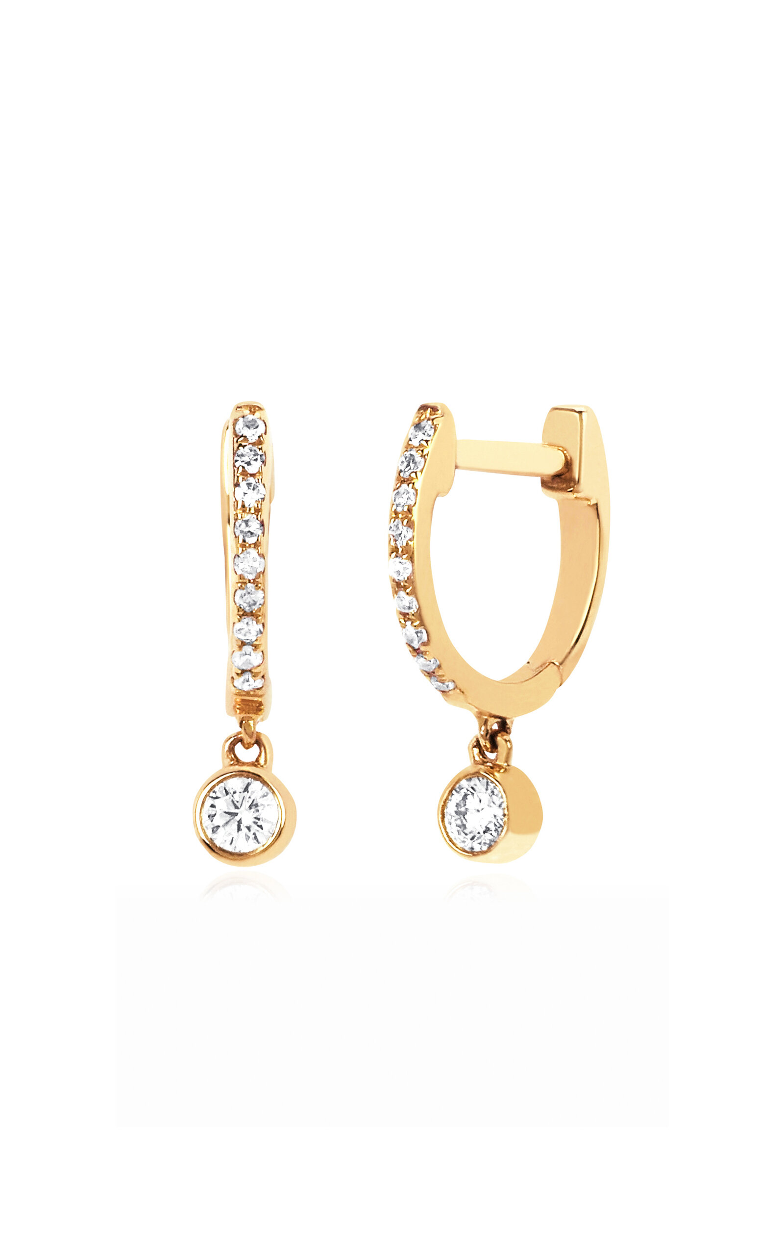 Ef Collection 14k Gold Diamond And Quartz Earrings
