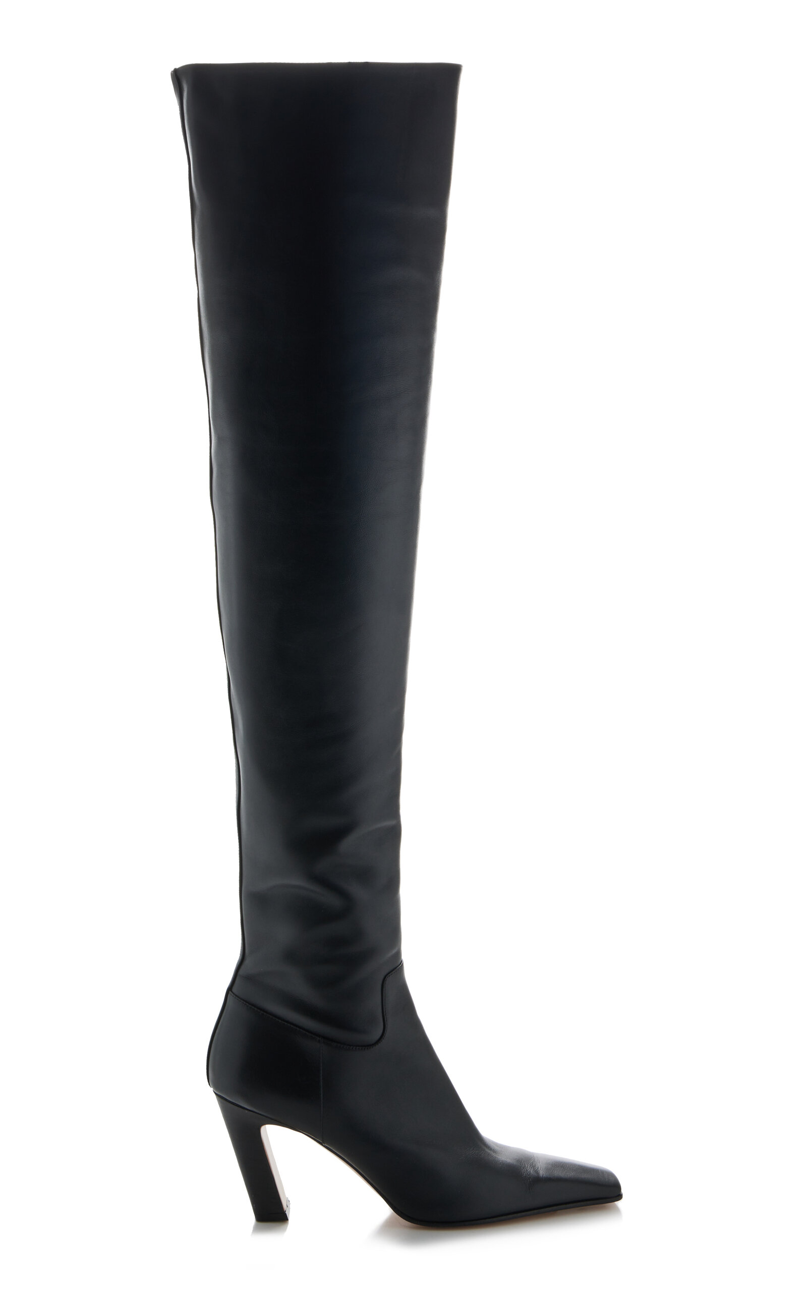 Shop Khaite Marfa Over-the-knee Leather Boots In Black