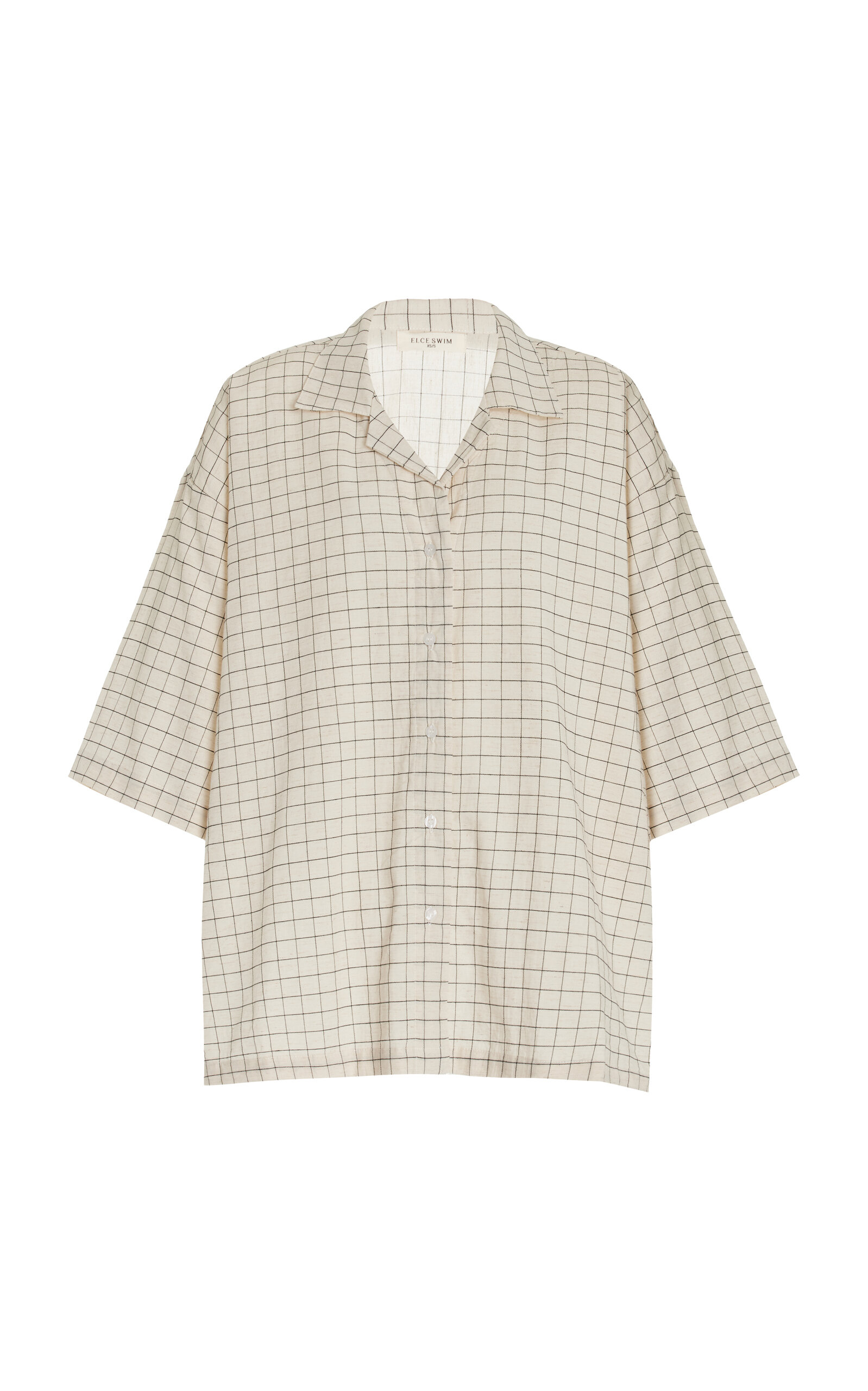 Elce Exclusive Rae Checked Cotton-blend Shirt In White