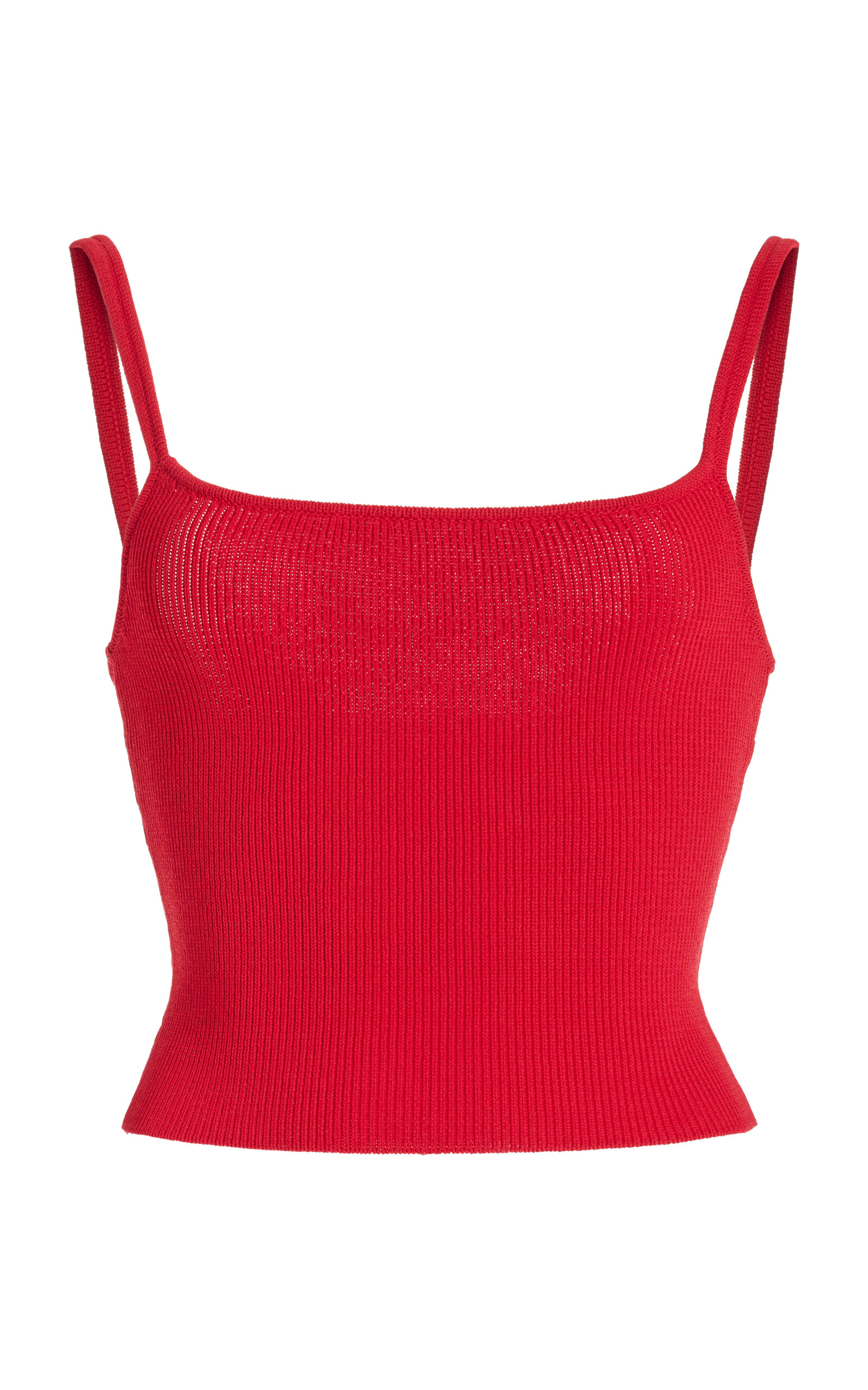 Elce Exclusive Sol Ribbed-knit Tank Top In Red