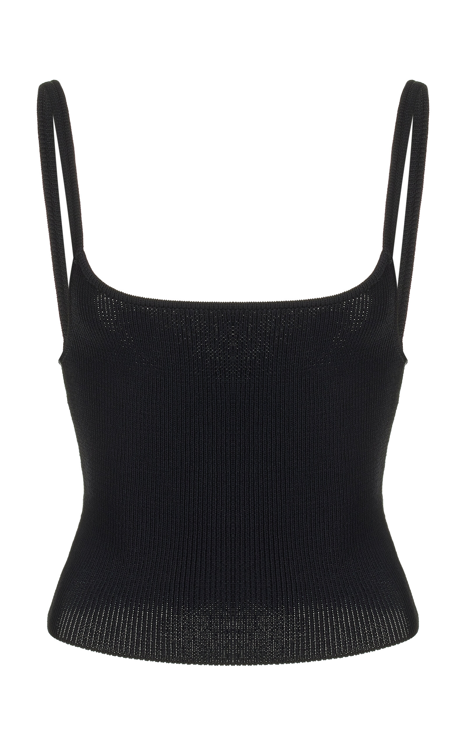 Elce Exclusive Sol Ribbed-knit Tank Top In Black