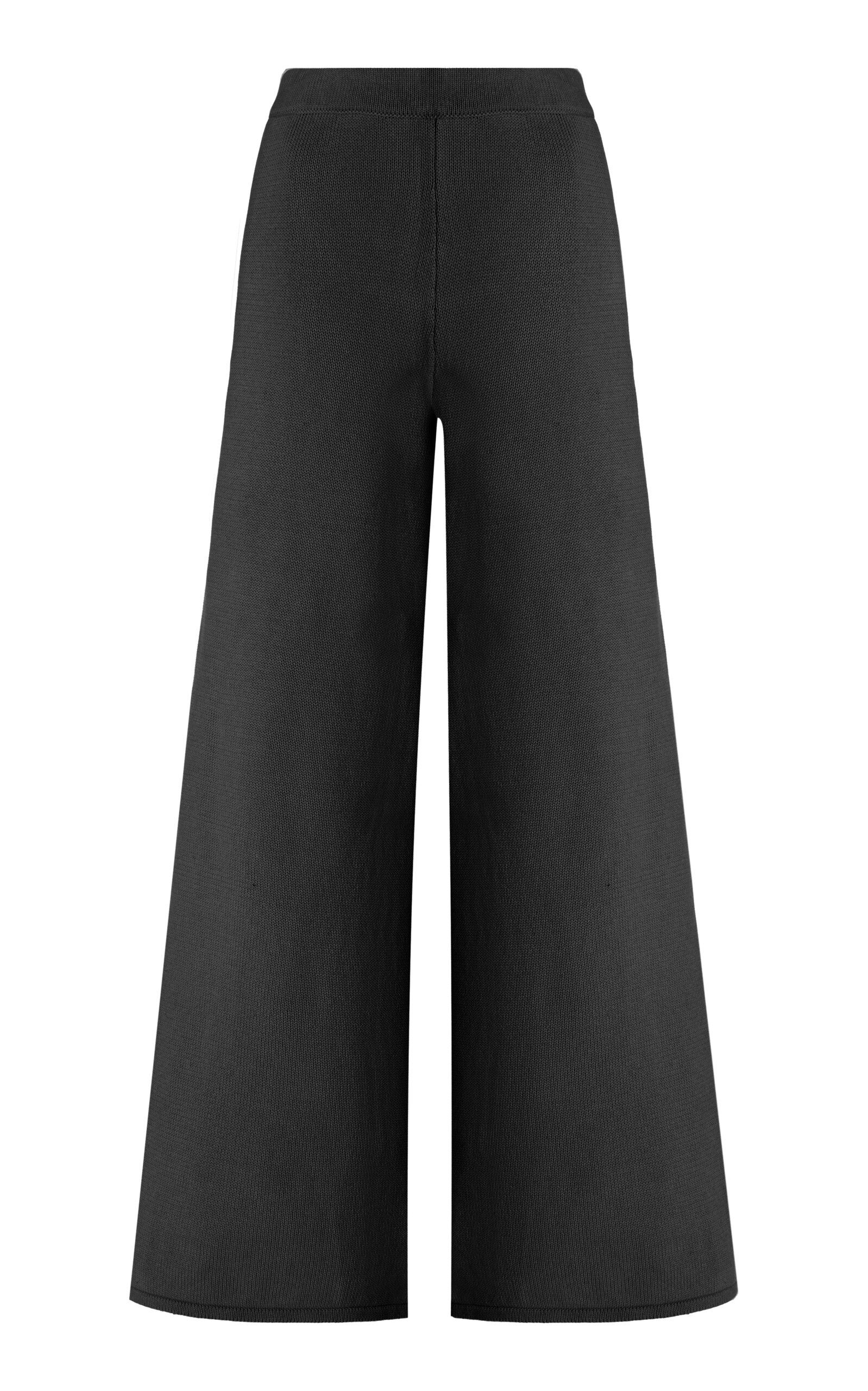 Elce Exclusive Lyla Cotton Wide-leg Trousers In Black