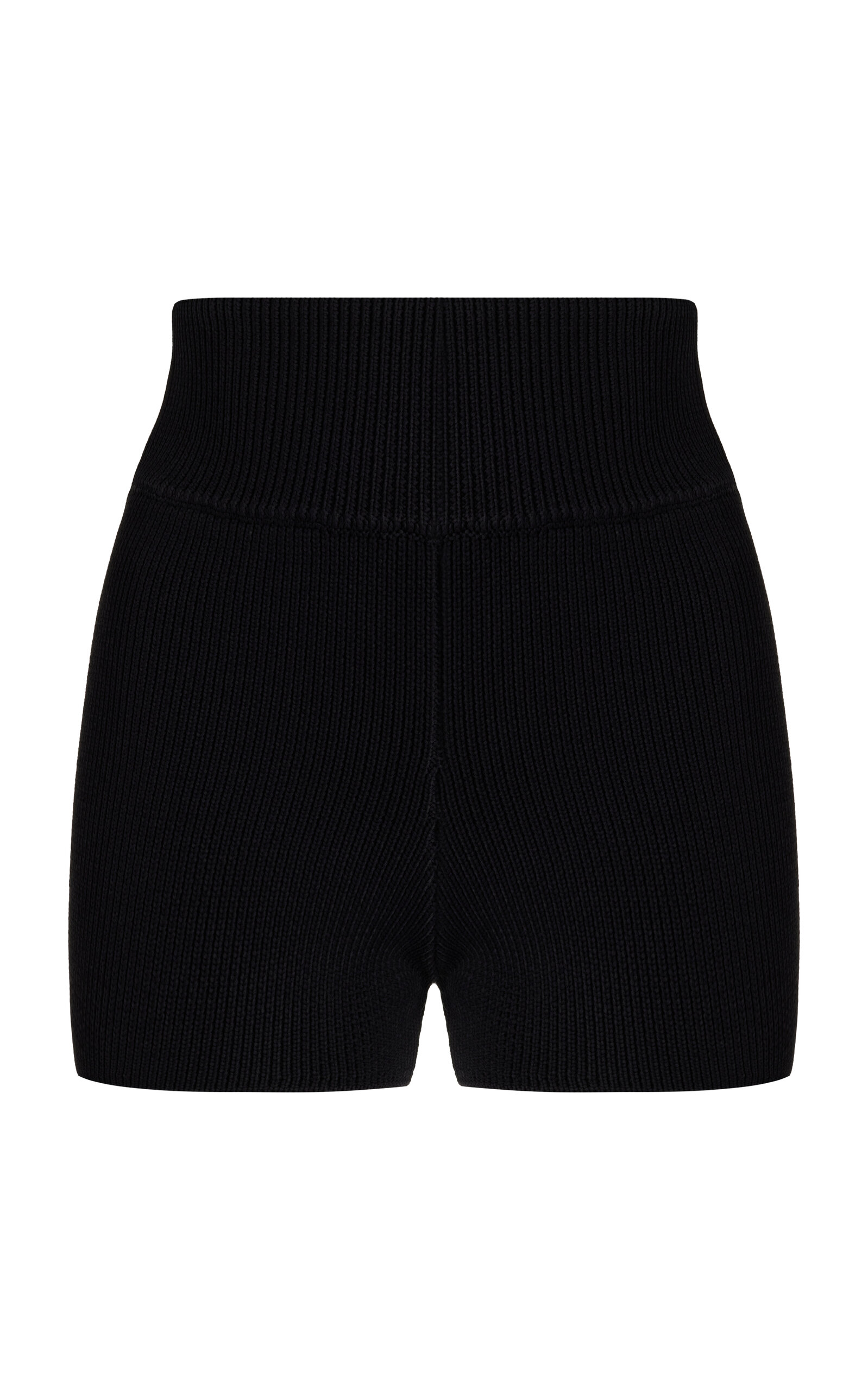 Elce Exclusive Sol Ribbed-knit Shorts In Black