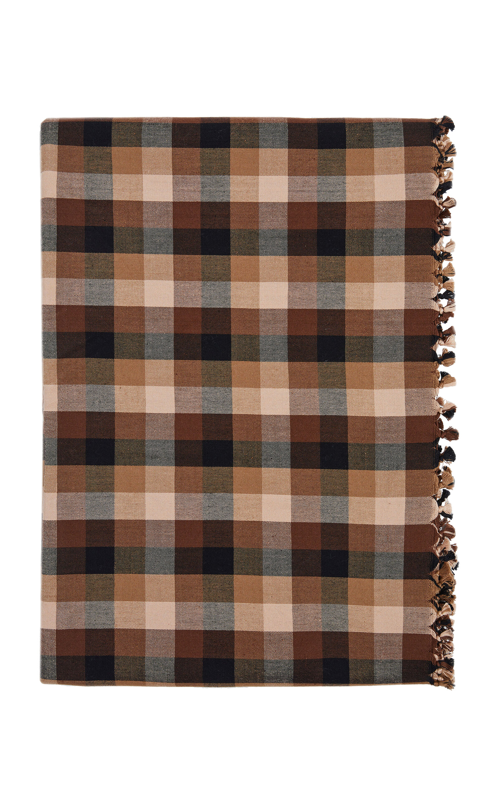 Heather Taylor Home Gingham Cafe Tablecloth Large In Brown