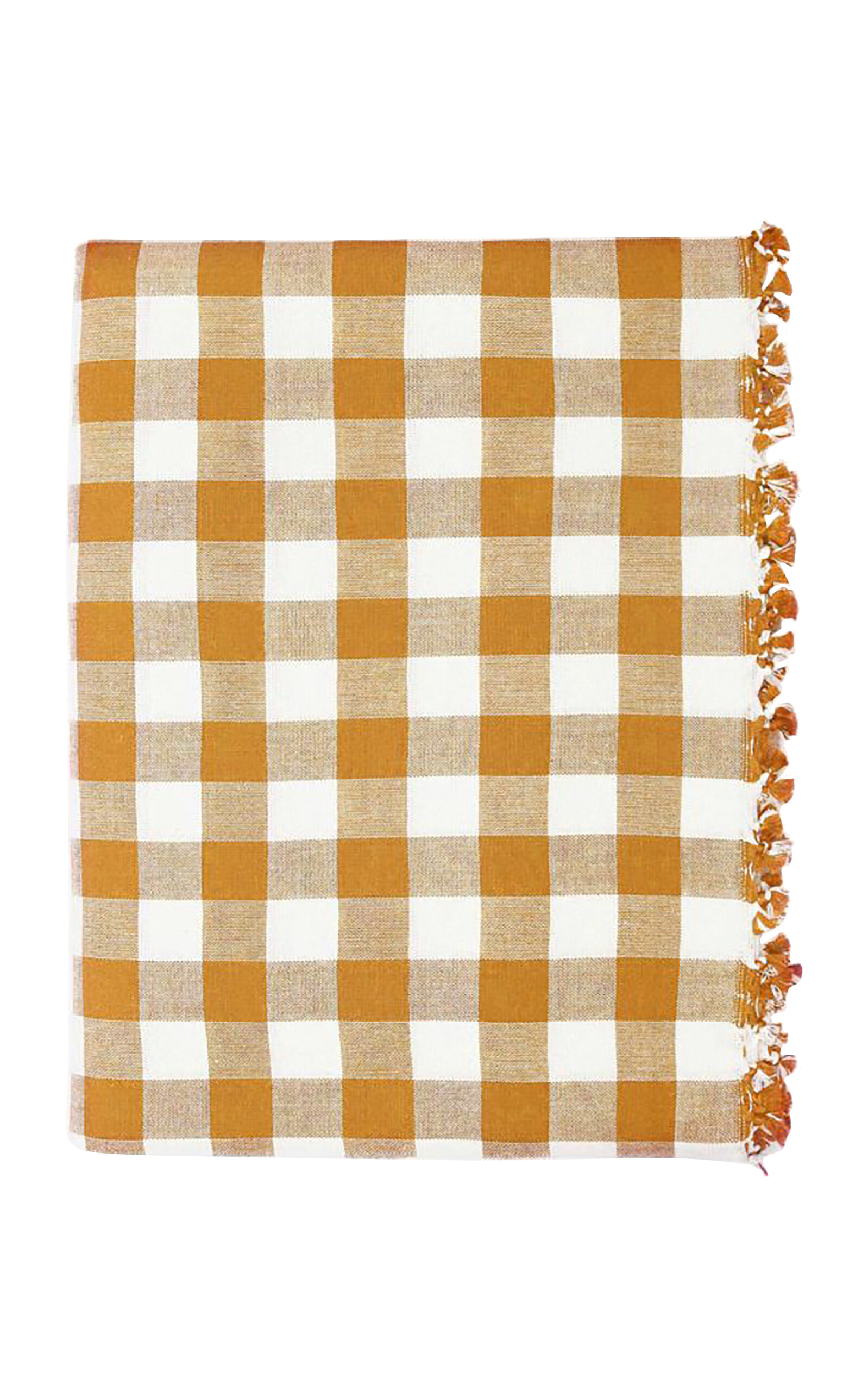 Heather Taylor Home Gingham Goldenrod Tablecloth Small In Multi