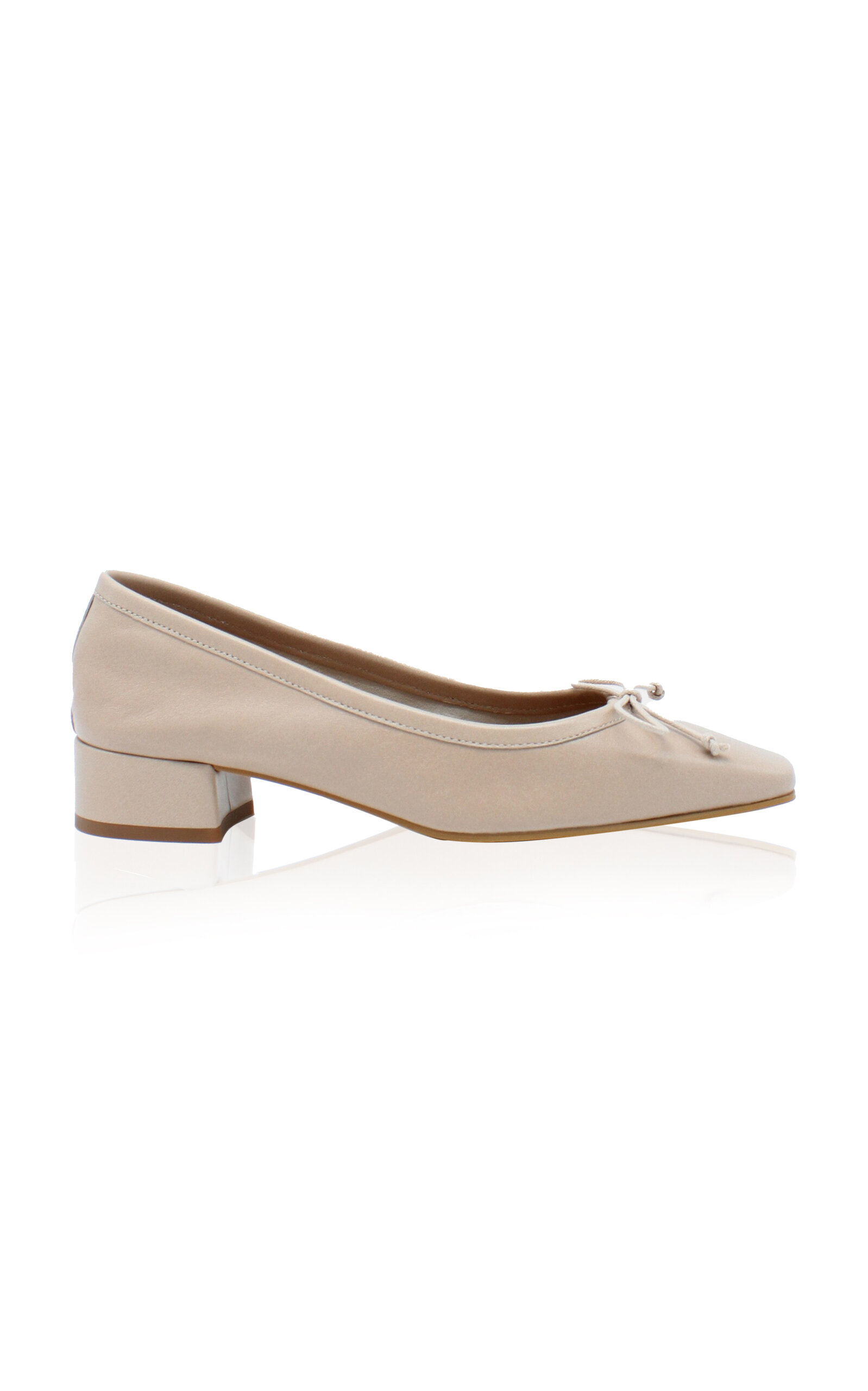 About Arianne Mina Leather Ballet Pumps In Tan