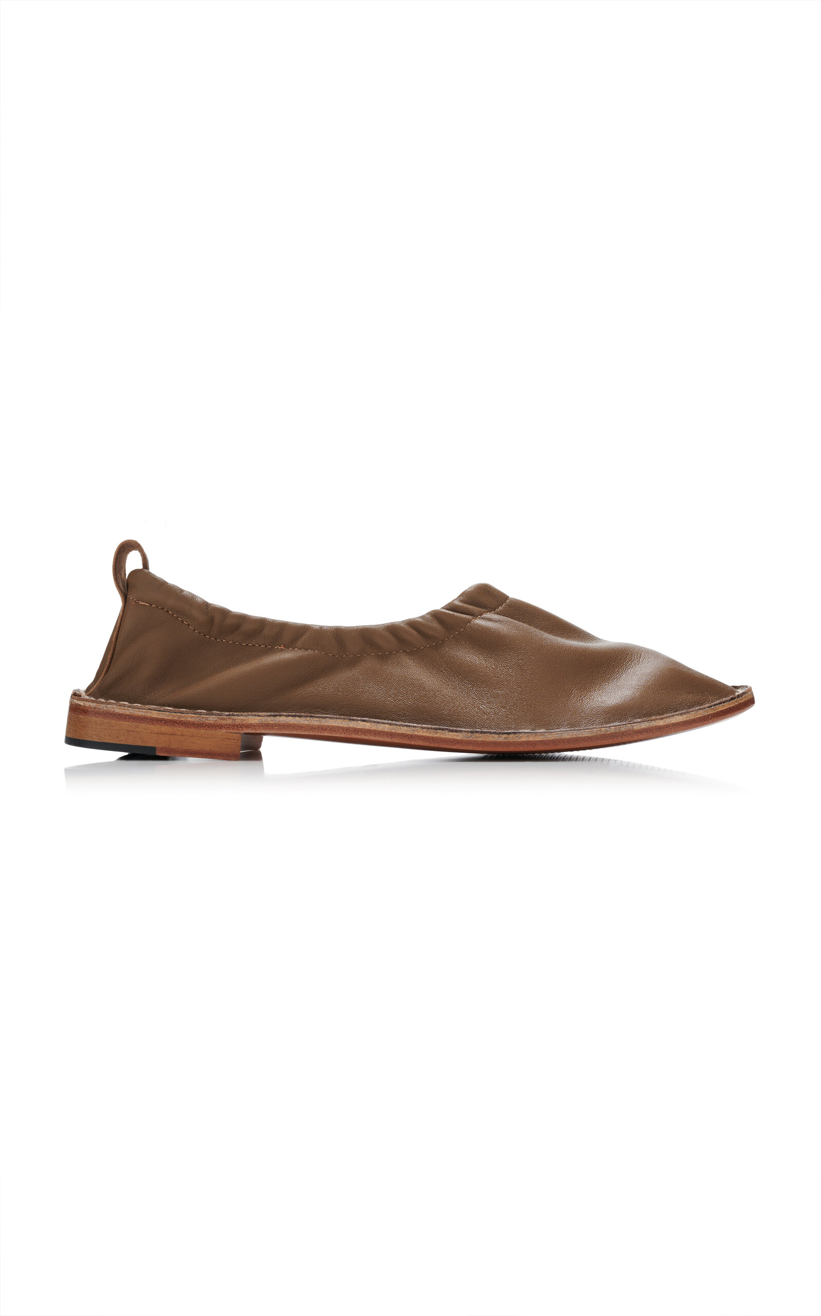 About Arianne Moi Leather Glove Flats In Taupe